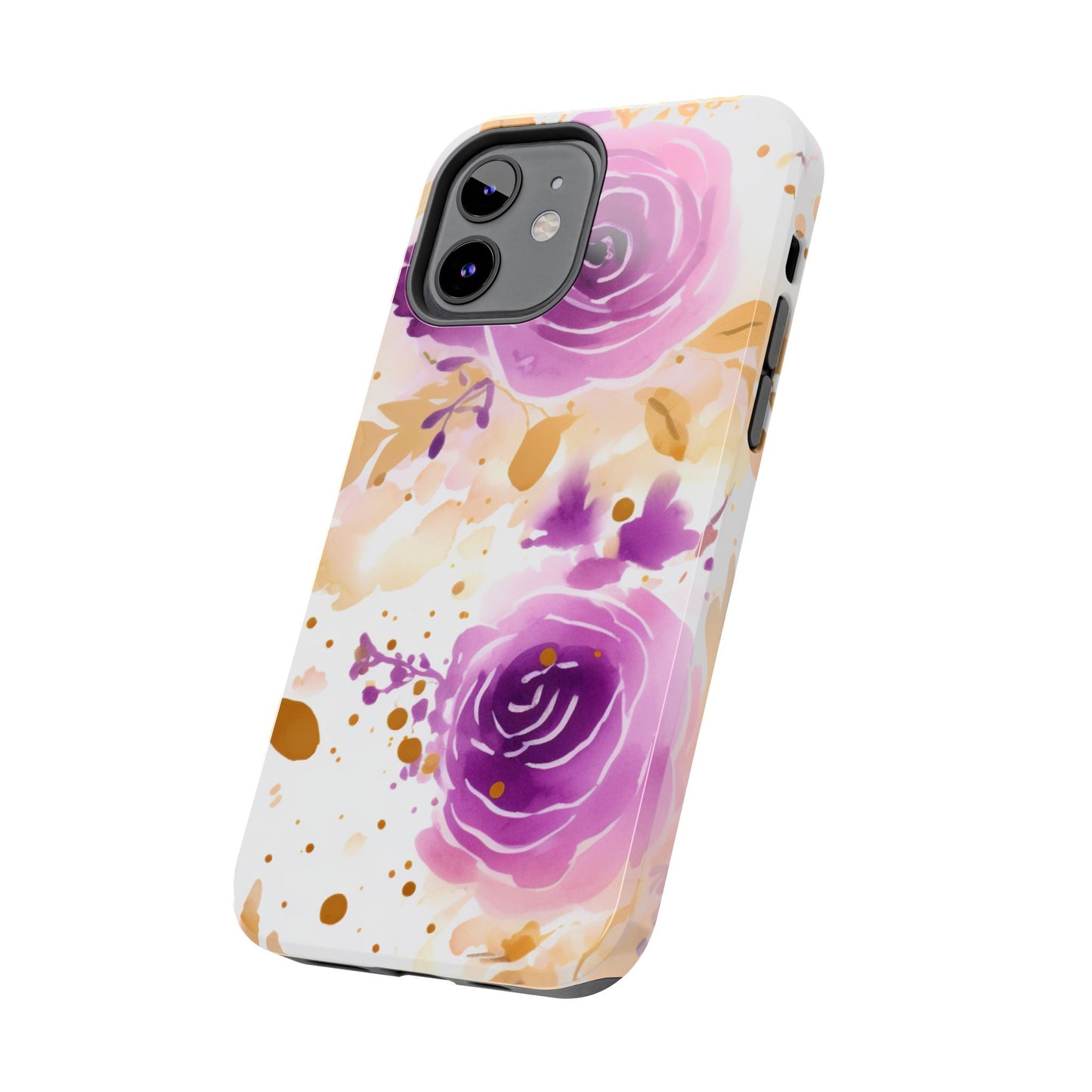 Soft Purple & Gold Floral Splash - iPhone Series Case