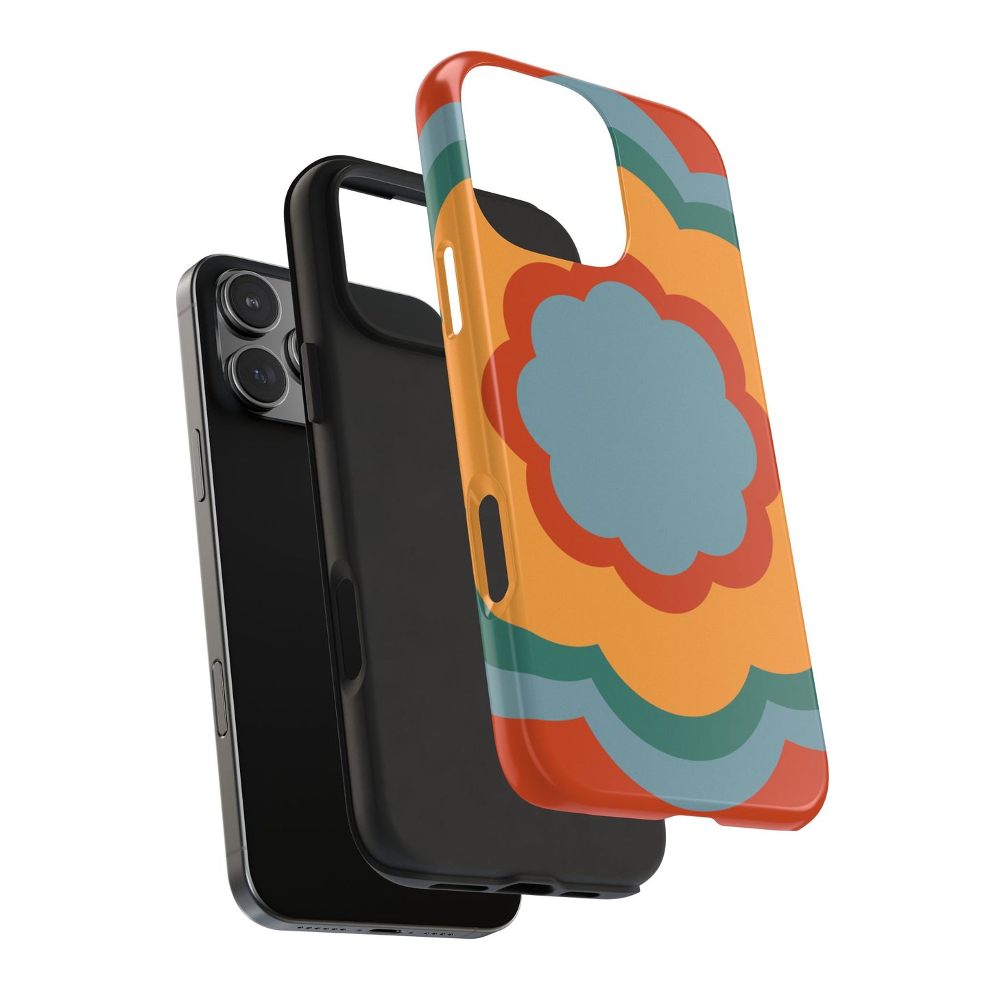 Retro Flower Power iPhone Case – Bold 70s-Inspired Design with Dual-Layer Protection