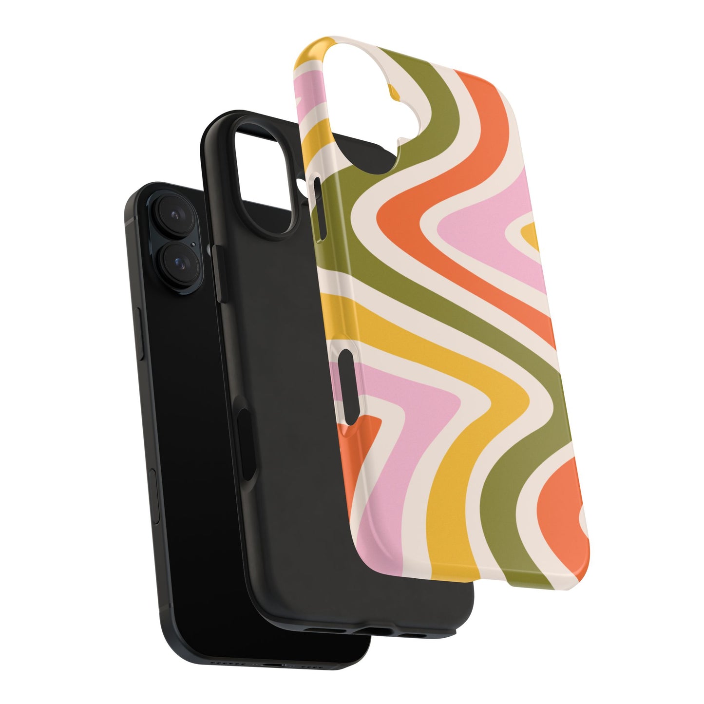 Retro Groove iPhone Case – 70s-Inspired Design with Dual-Layer Protection