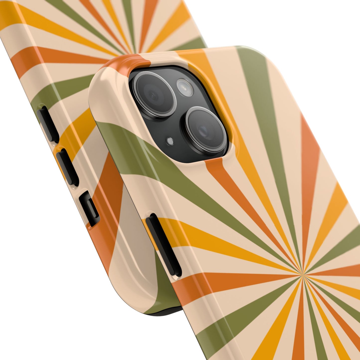 Retro Sunburst iPhone Case – Bold Geometric Design, Durable Shockproof Protection