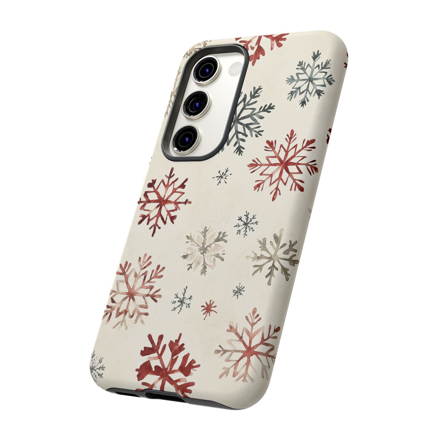 Vintage Red and Gray Snowflake Pattern – Samsung Galaxy Series Case