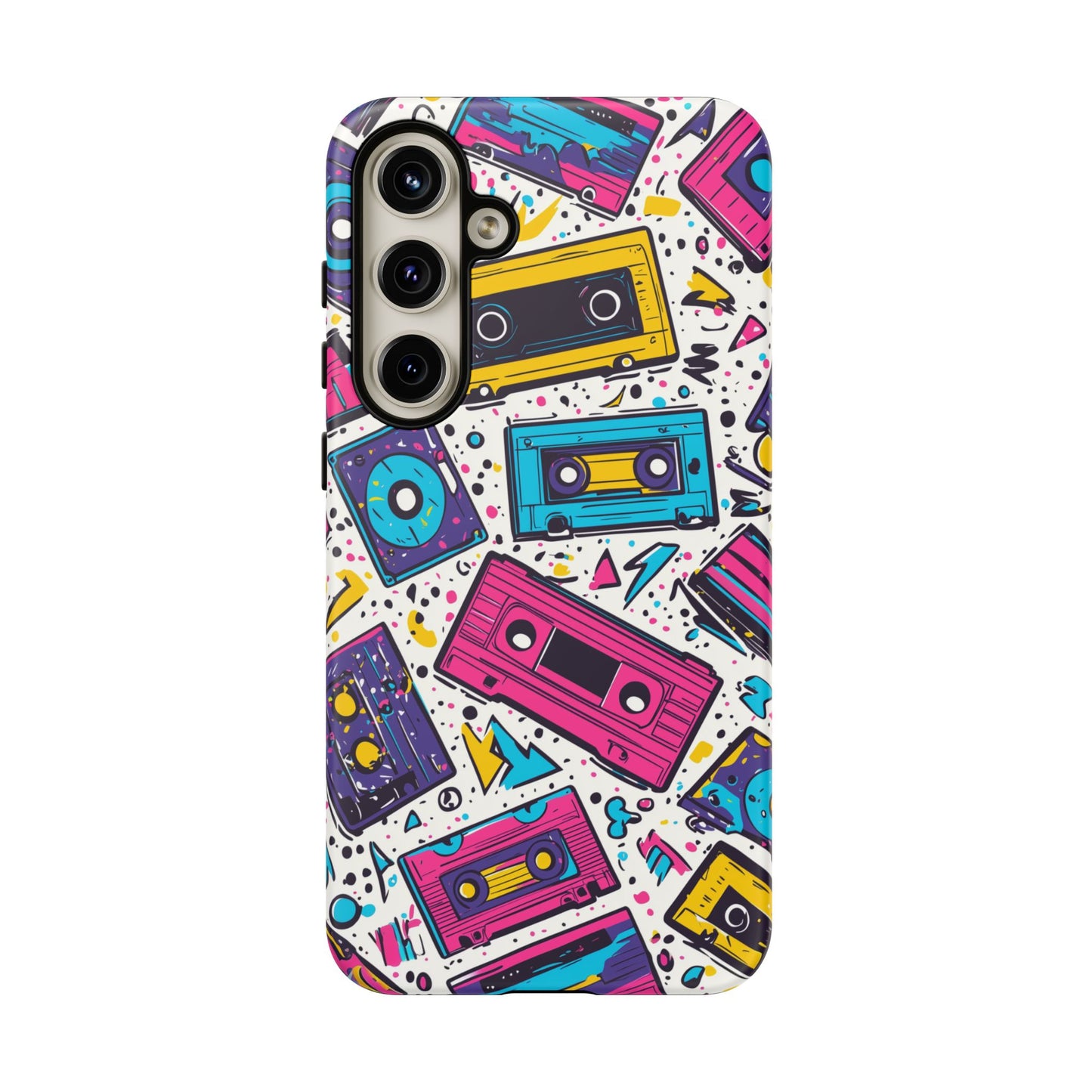 Retro Cassette Vibes Tough Samsung Galaxy  Case – Bold 80s Tape Design, Shockproof Protection