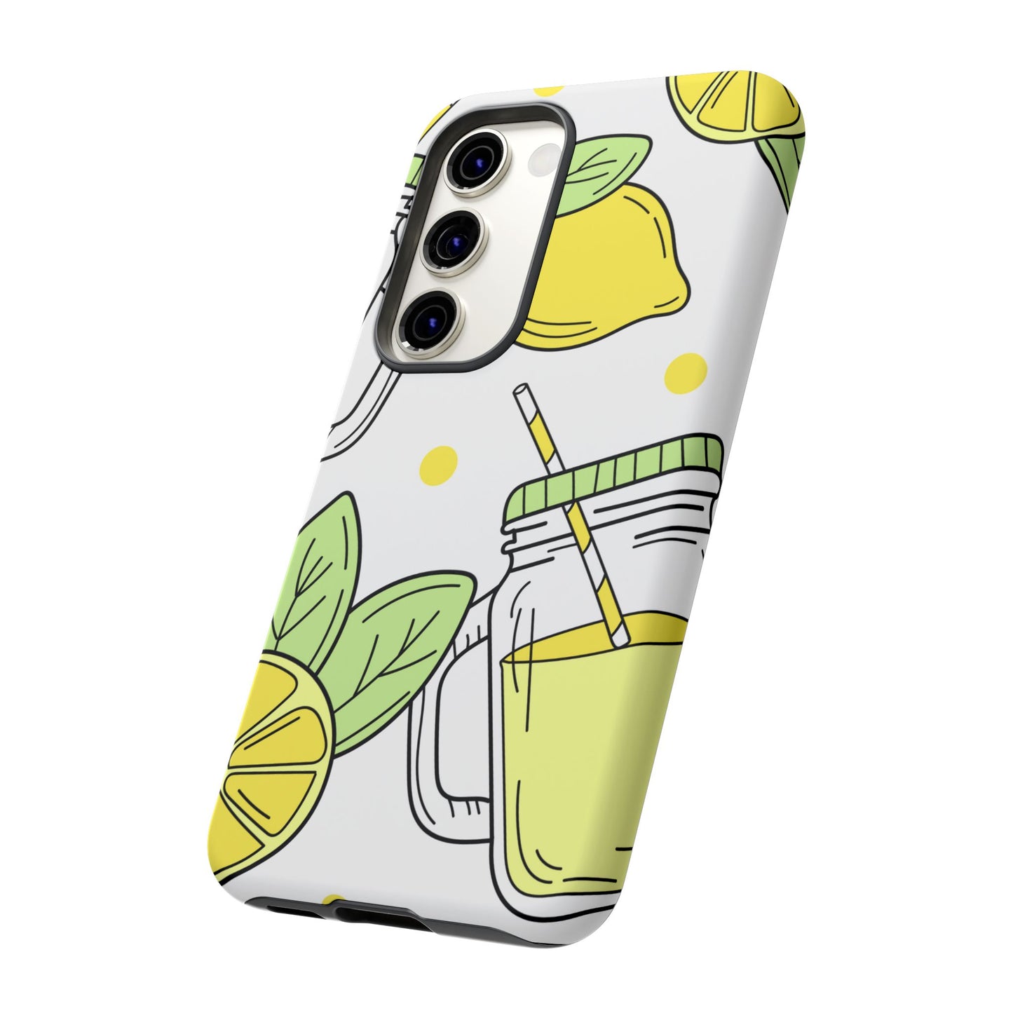 Lemonade Love Tough Samsung Galaxy Case – Fun Lemon Mason Jar Design, Dual-Layer Protection
