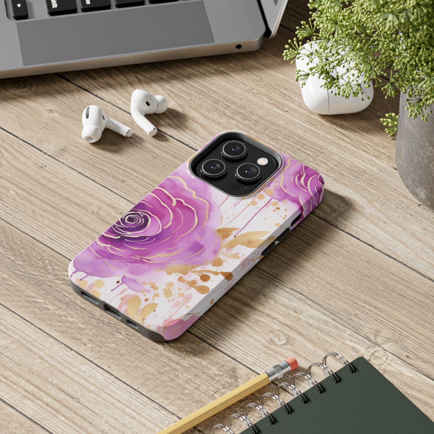 Radiant Purple & Gold Floral - iPhone Series Case