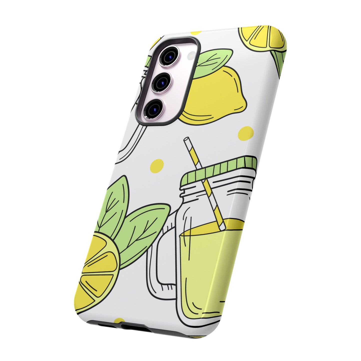 Lemonade Love Tough Samsung Galaxy Case – Fun Lemon Mason Jar Design, Dual-Layer Protection