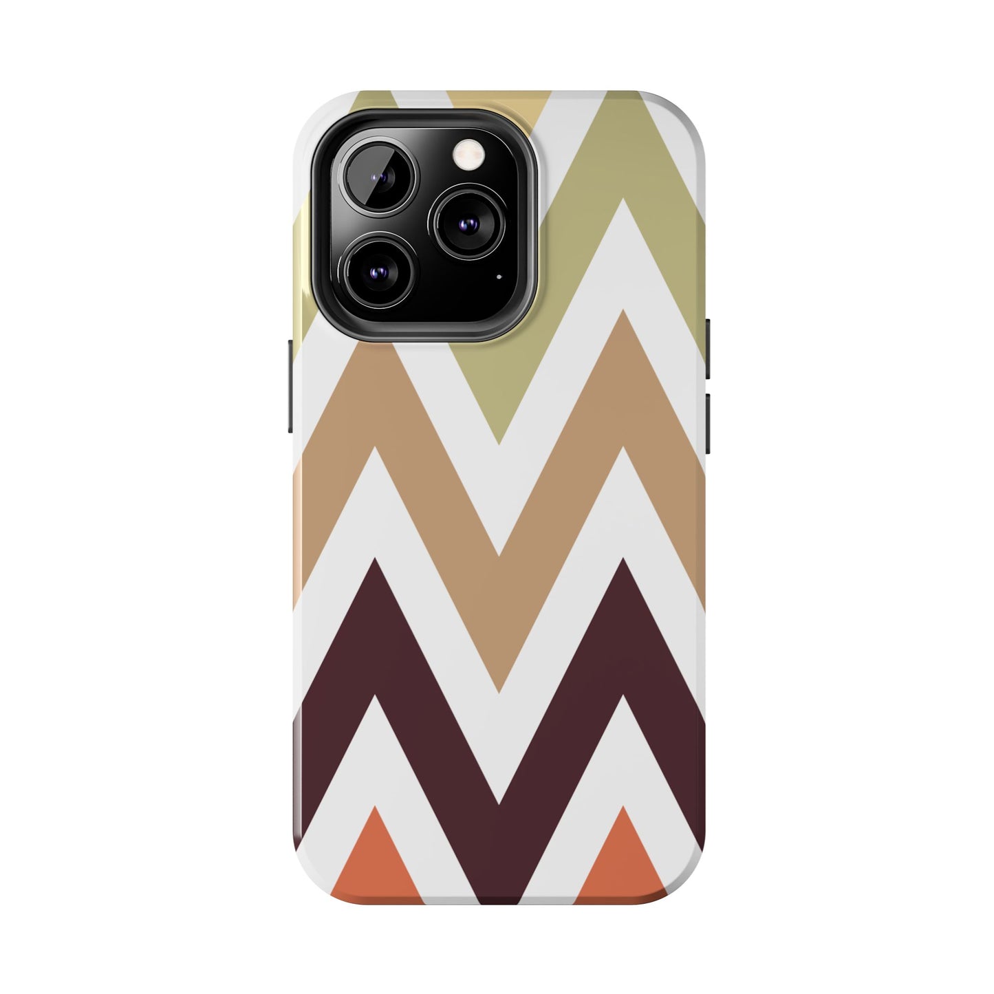 Earthy Chevron iPhone Case – Boho-Inspired Design with Dual-Layer Protection