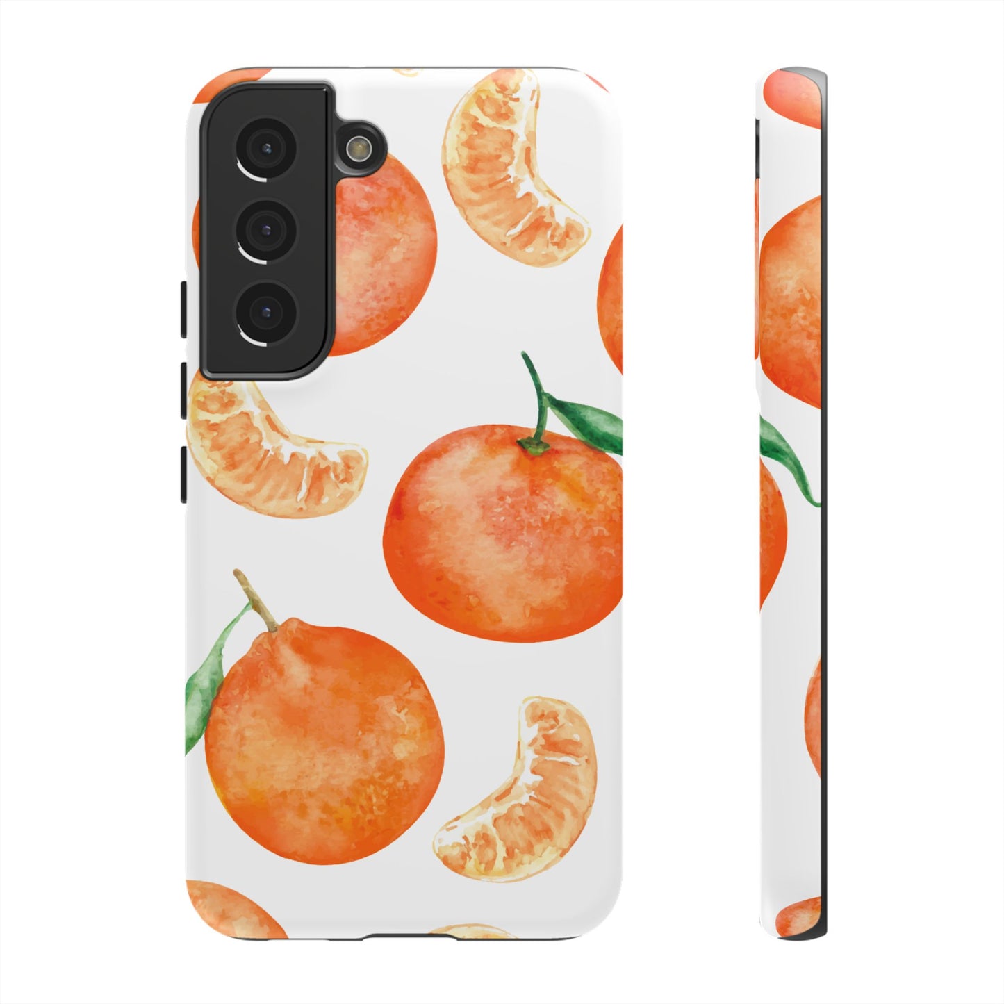 Tangerine Dreams Tough Samsung Galaxy Case – Watercolor Orange Design, Shockproof Dual Protection