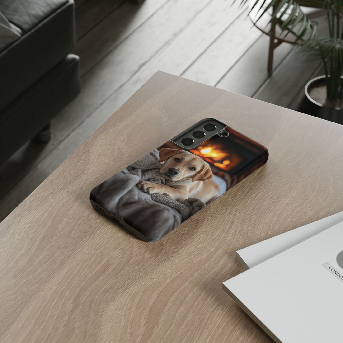 Cozy Labrador by the Fireplace - Samsung Galaxy Case