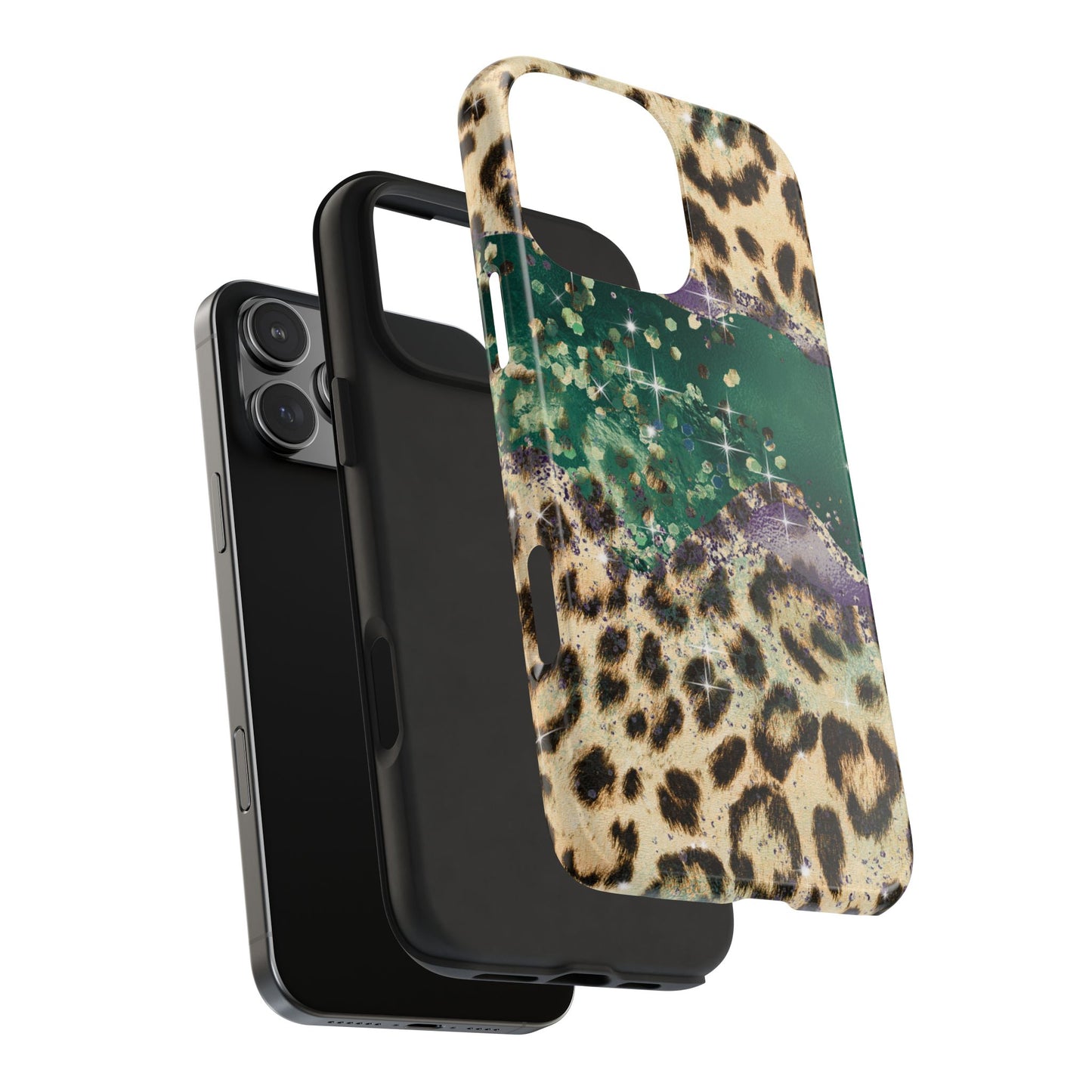 Emerald Glitter Leopard Print - iPhone Series Case