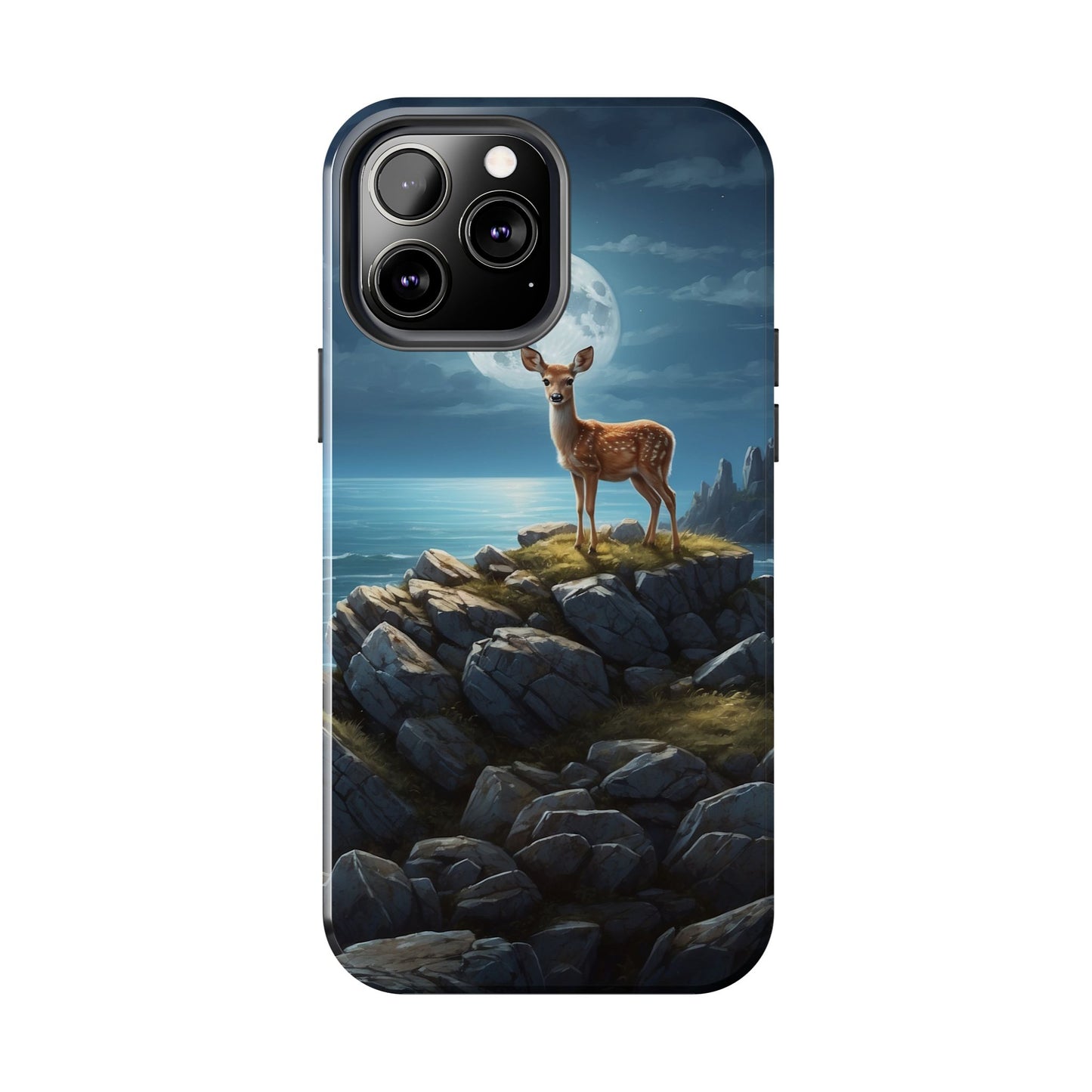 Enchanted Fawn Under the Moonlit Sky iPhone Case