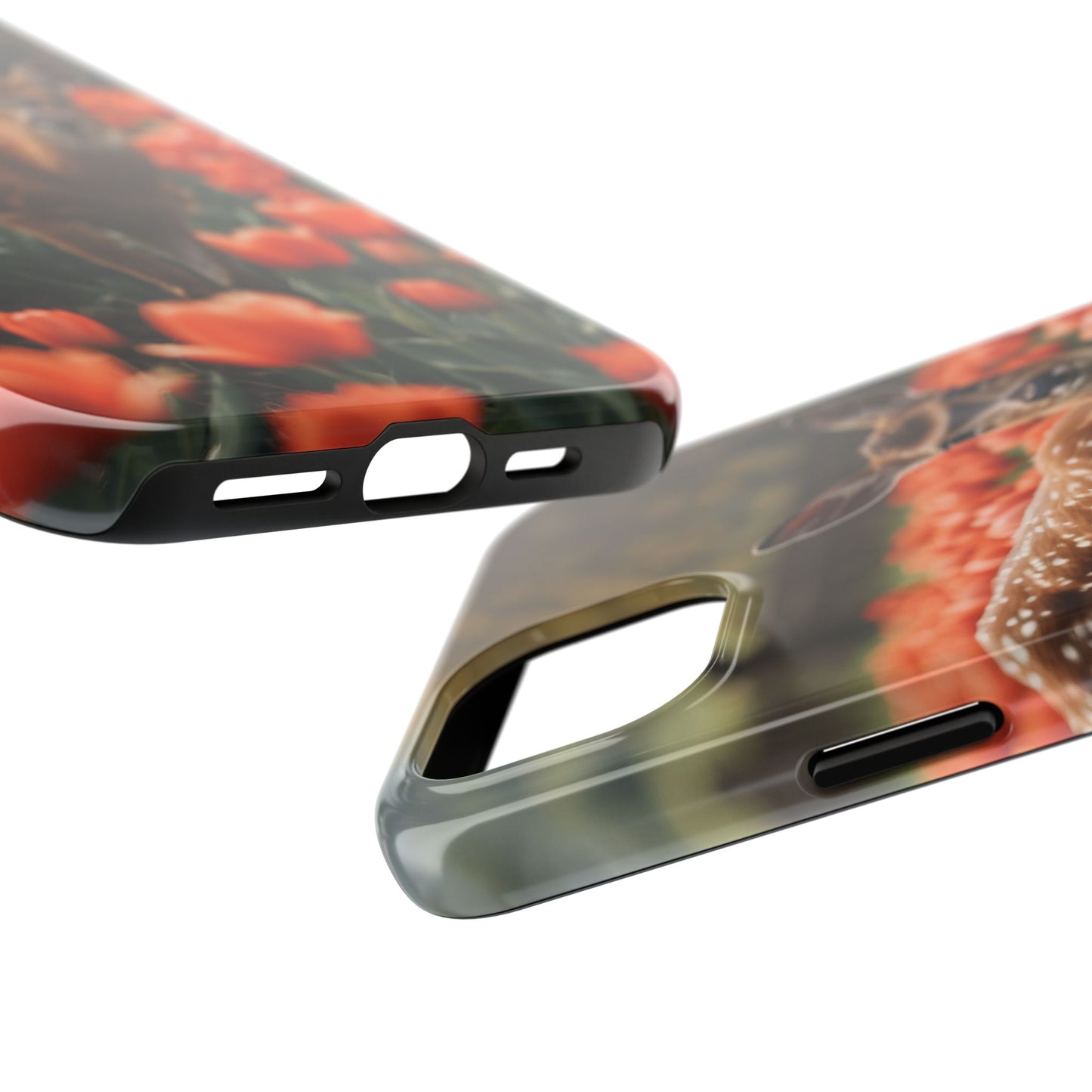 Fawn Among Tulips iPhone Case