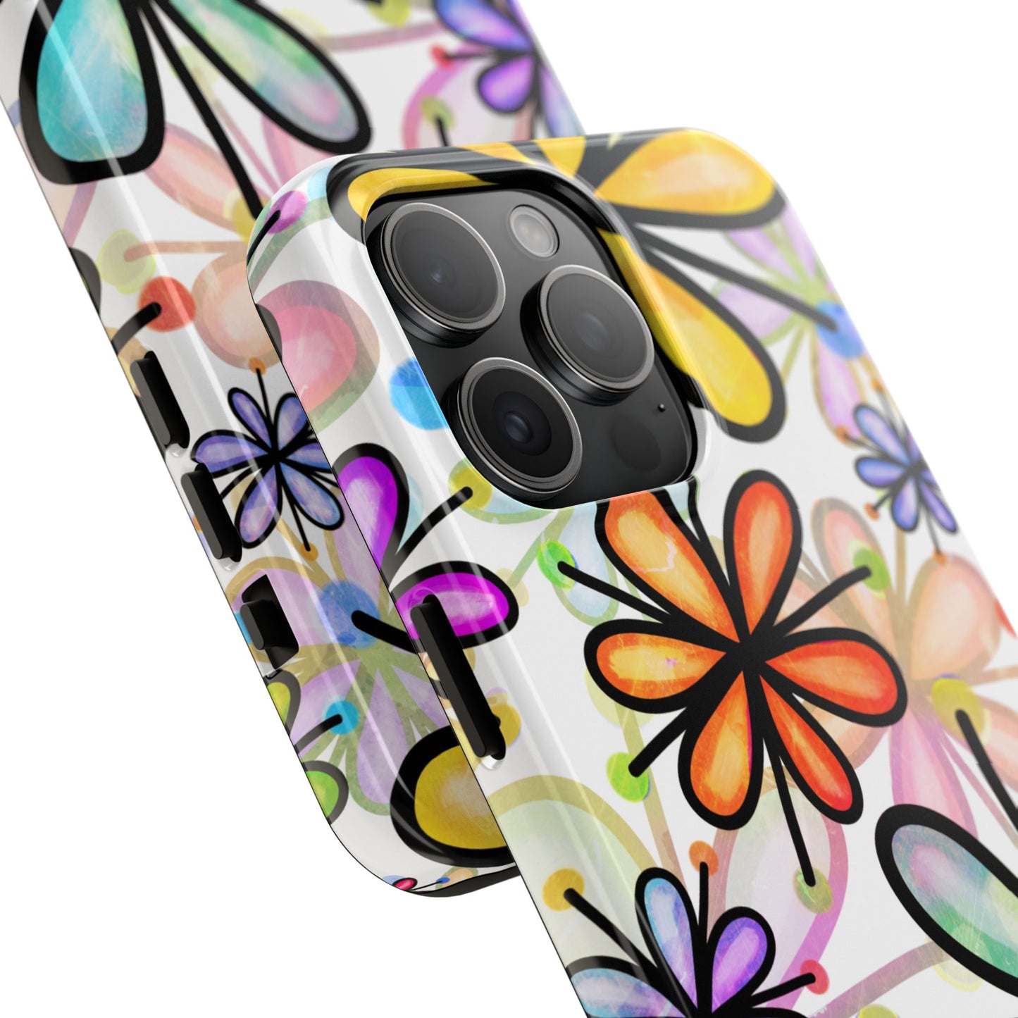 Retro Floral Pop iPhone Case – Ultra-Slim Design, High-Gloss Finish