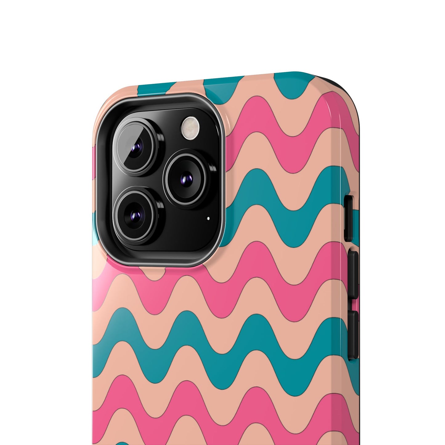 Retro Waves Pattern iPhone Case – Shockproof Design with Dual-Layer Protection