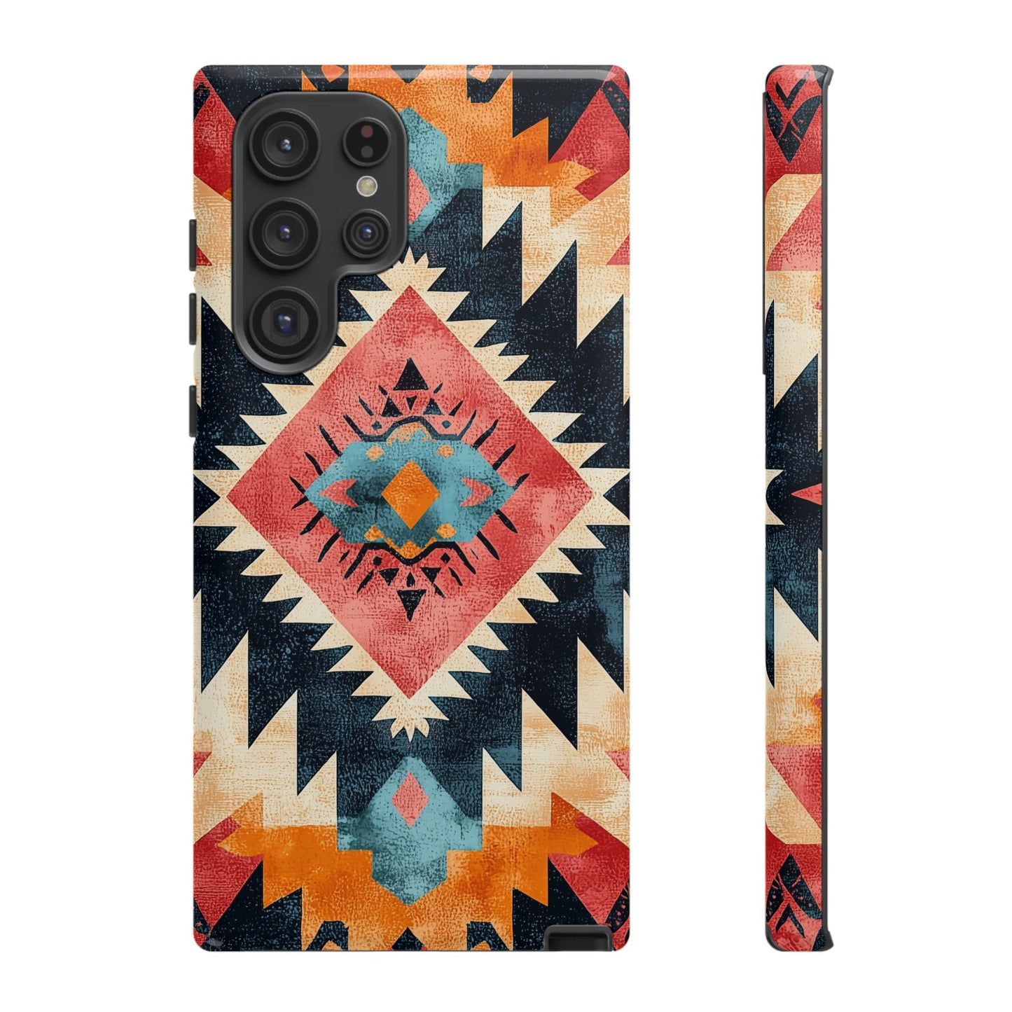 Bold Aztec Pattern Tough Samsung Galaxy Case – Vibrant Geometric Design, Dual-Layer Protection