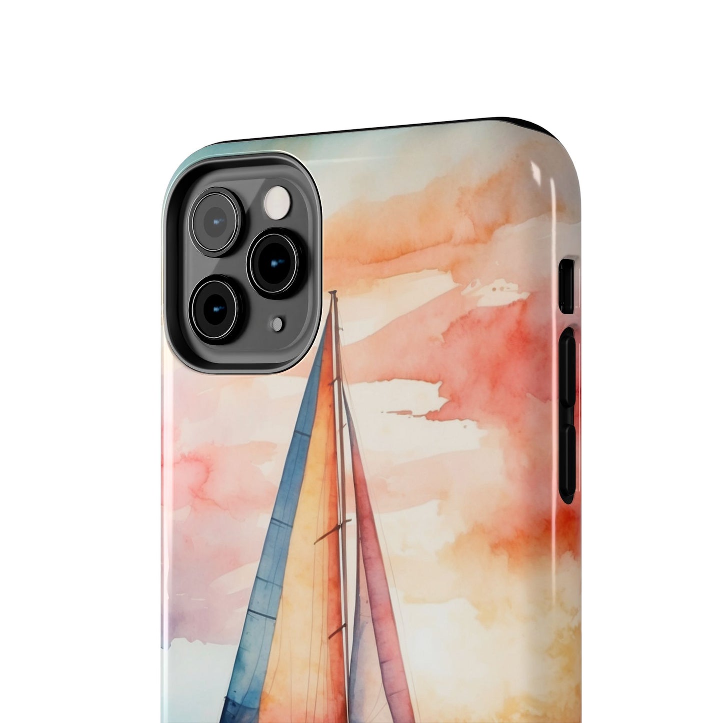 Sailboat Sunset iPhone Case – Vibrant Watercolor Design