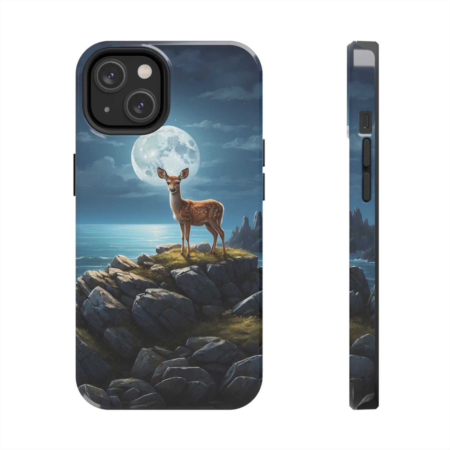 Enchanted Fawn Under the Moonlit Sky iPhone Case