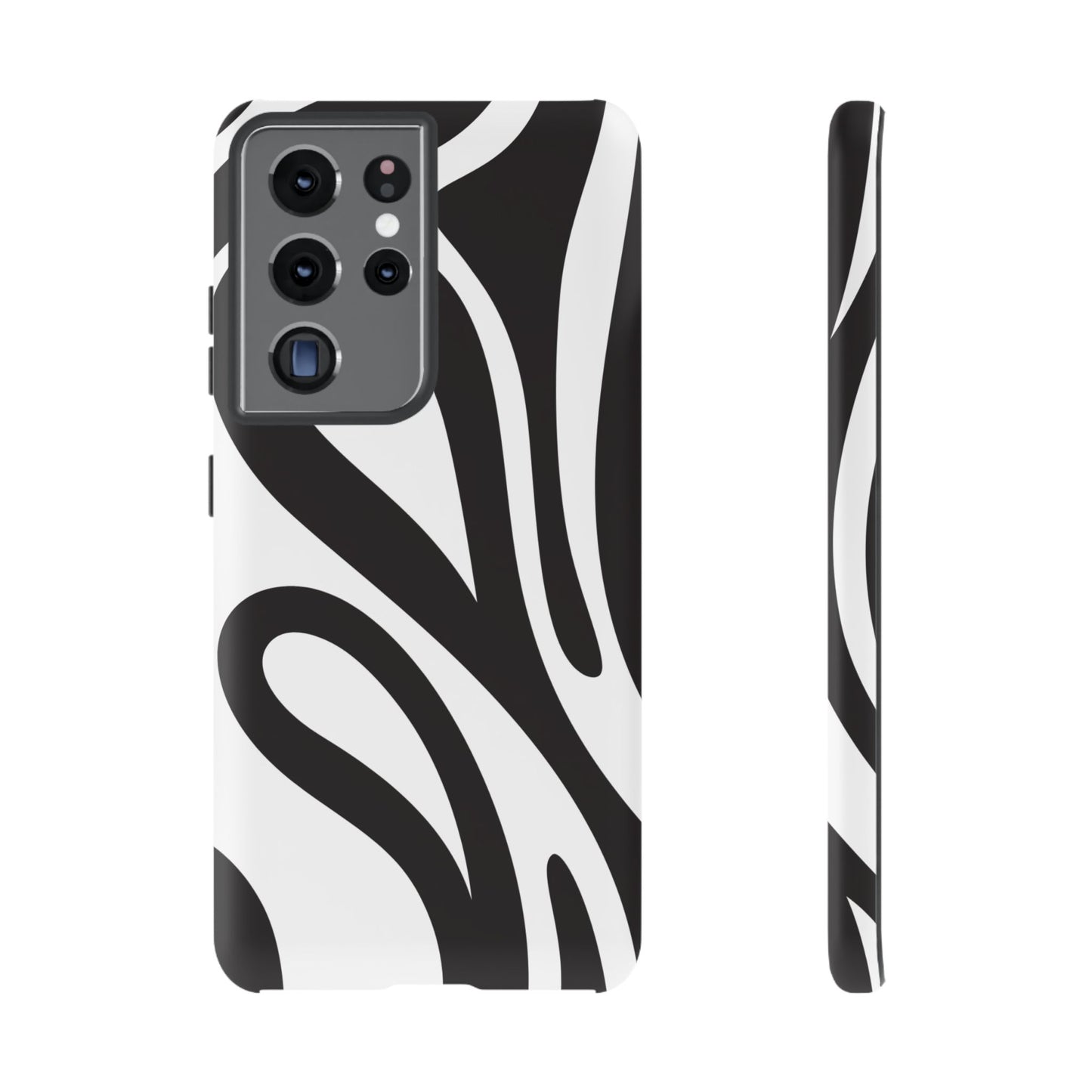 Modern Black and White Abstract Tough Samsung Galaxy Case – Bold Graphic Pattern with Dual-Layer Protection