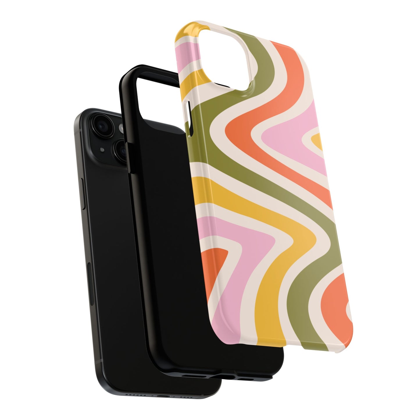 Retro Groove iPhone Case – 70s-Inspired Design with Dual-Layer Protection