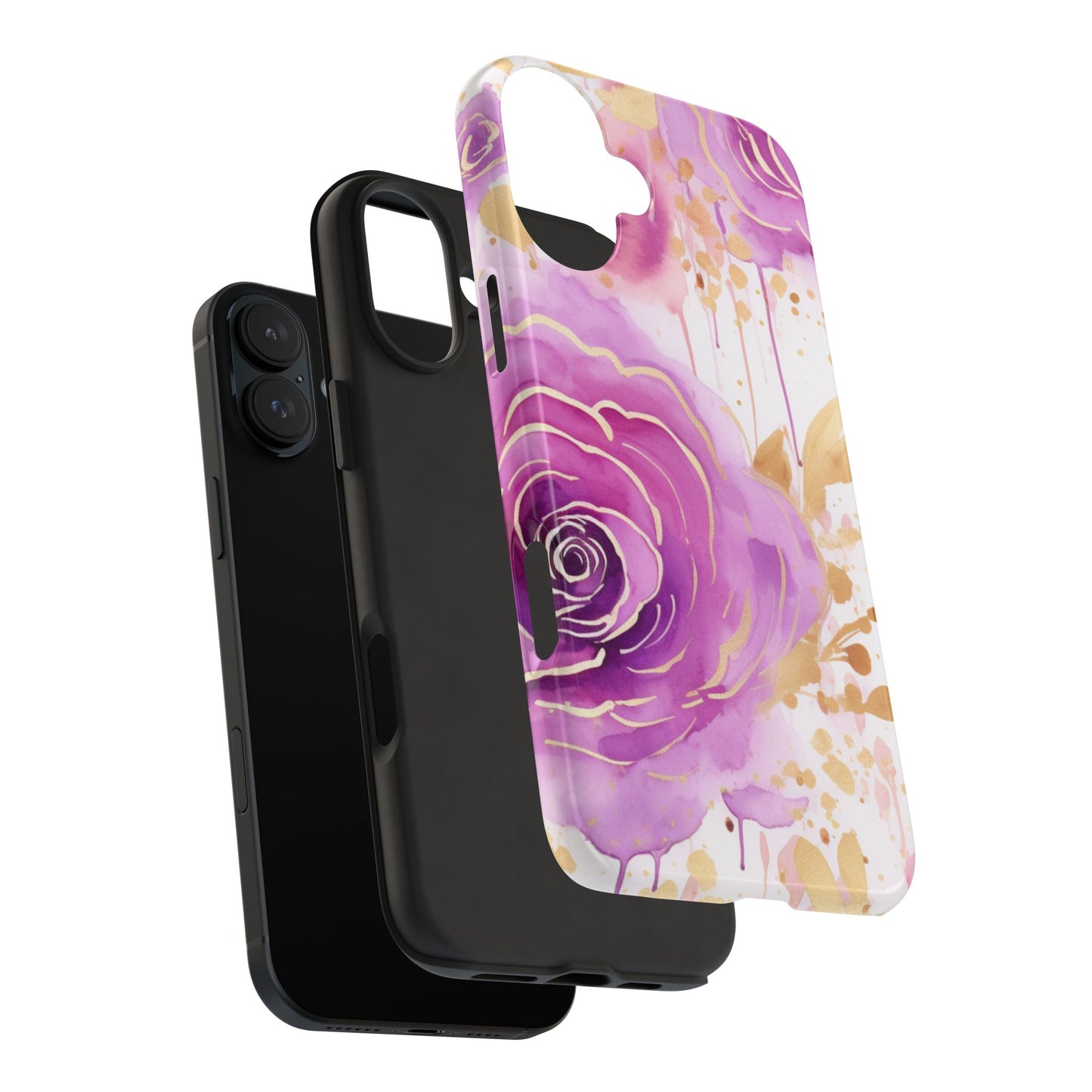 Radiant Purple & Gold Floral - iPhone Series Case