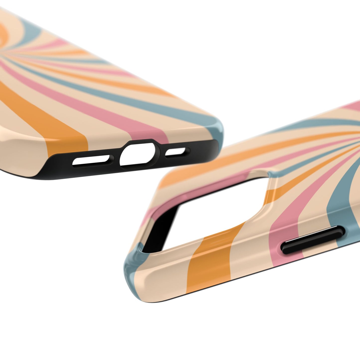 Retro Swirl Pattern iPhone Case – Bold 70s Vibe in Pink, Orange, and Teal
