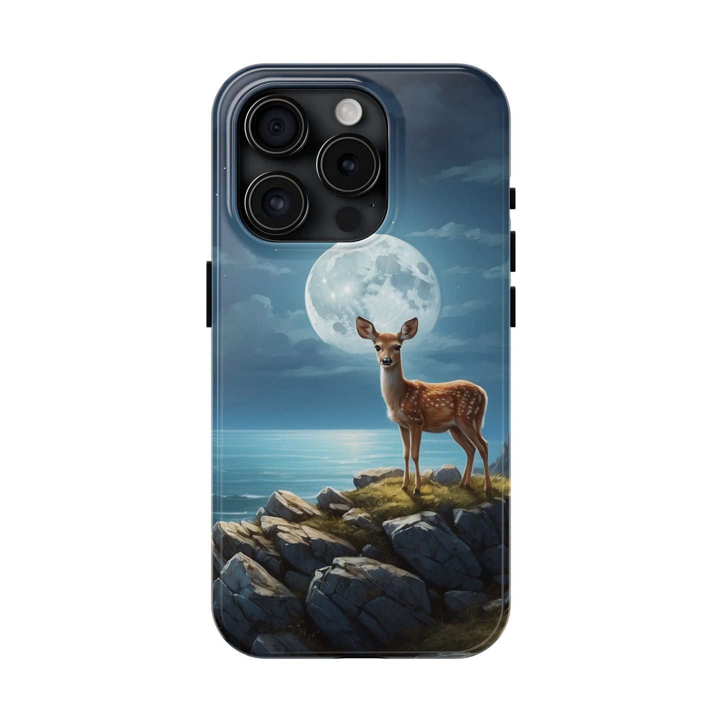 Enchanted Fawn Under the Moonlit Sky iPhone Case