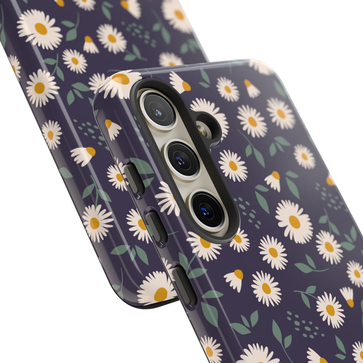Midnight Daisy Samsung Galaxy Case – Dark Navy Floral Design, Slim and Protective