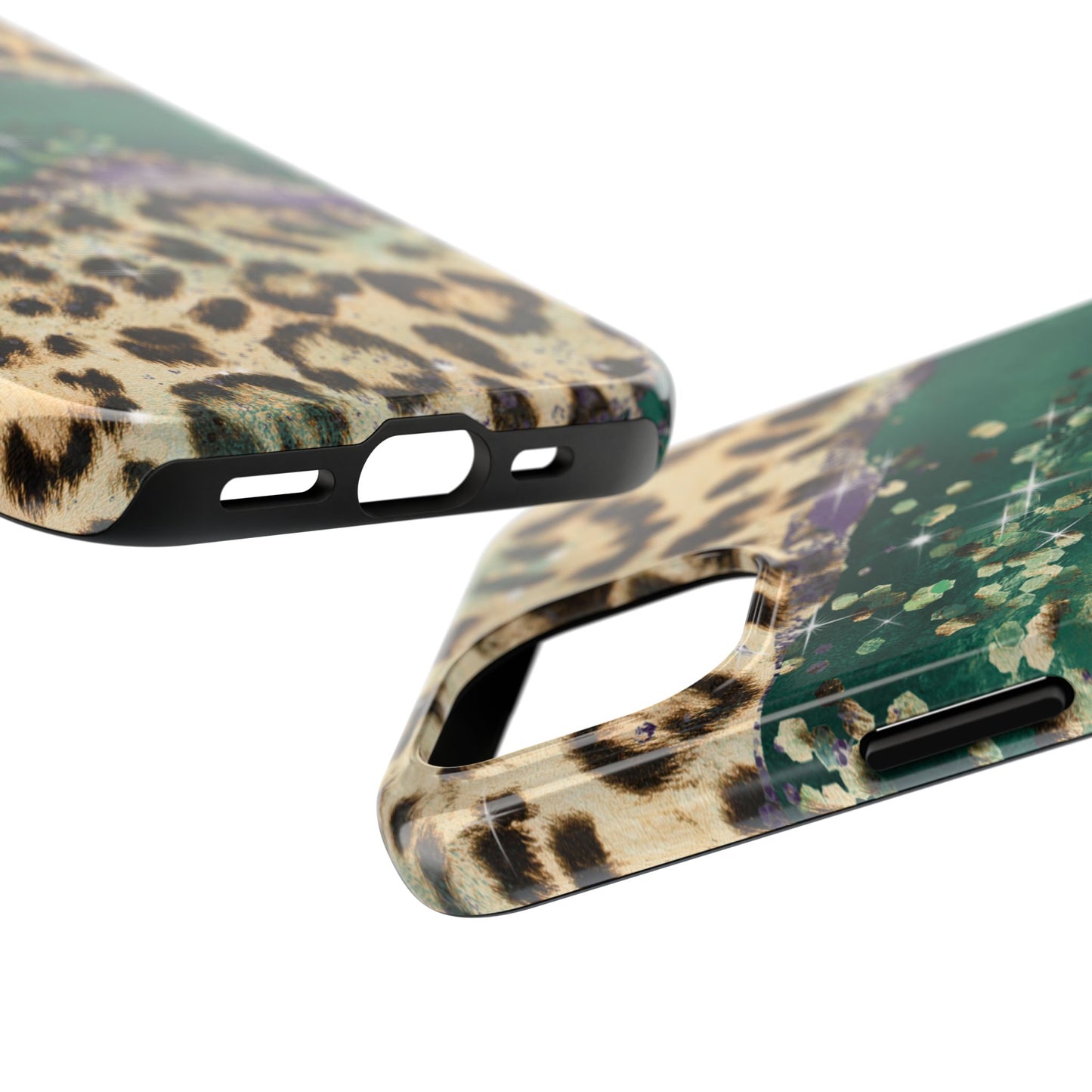 Emerald Glitter Leopard Print - iPhone Series Case