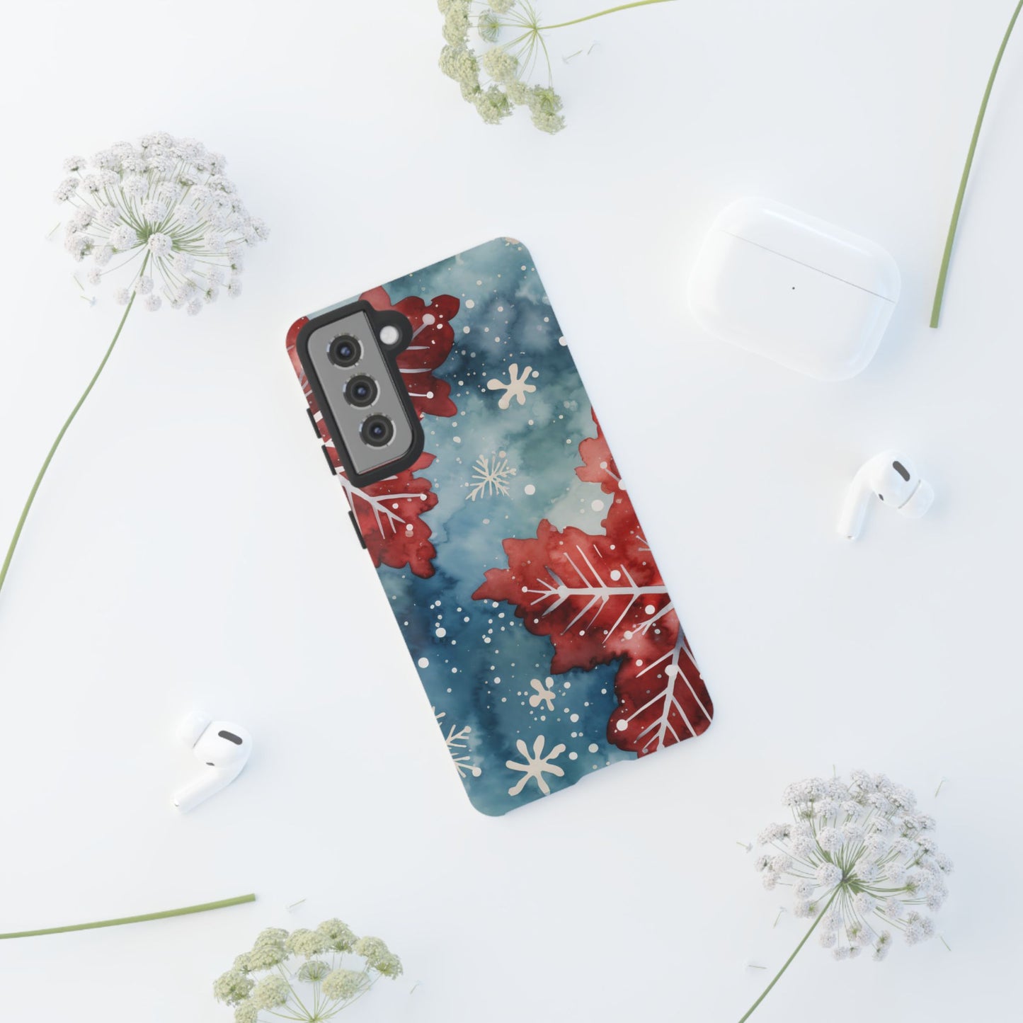 Crimson Snowflake Charm – Samsung Galaxy Case