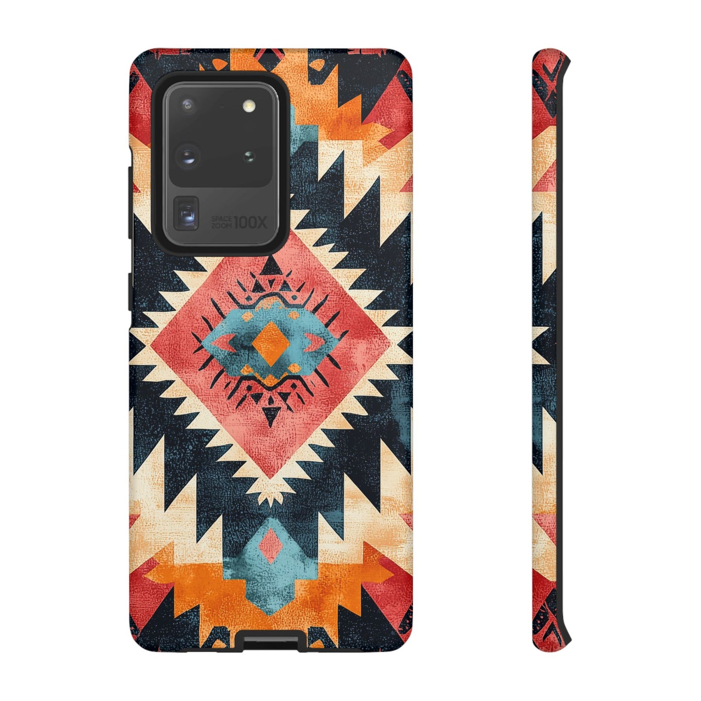Bold Aztec Pattern Tough Samsung Galaxy Case – Vibrant Geometric Design, Dual-Layer Protection