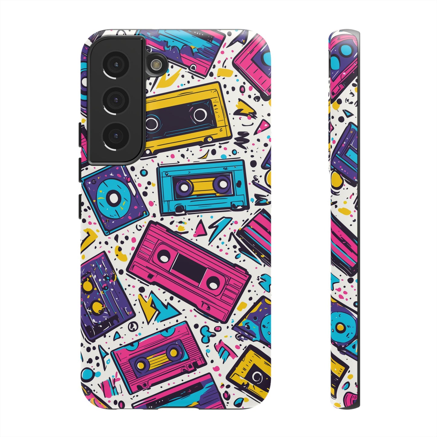 Retro Cassette Vibes Tough Samsung Galaxy  Case – Bold 80s Tape Design, Shockproof Protection