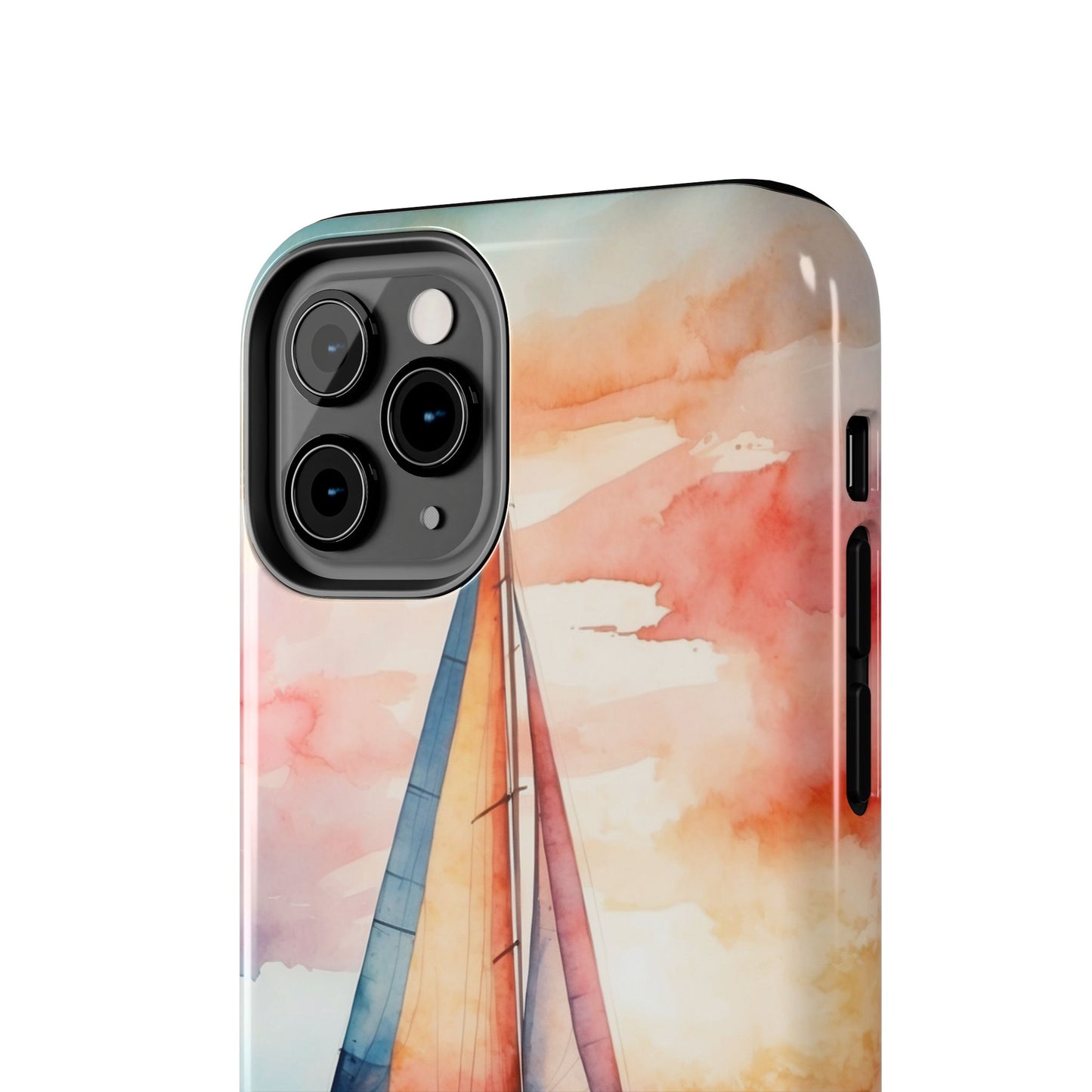 Sailboat Sunset iPhone Case – Vibrant Watercolor Design