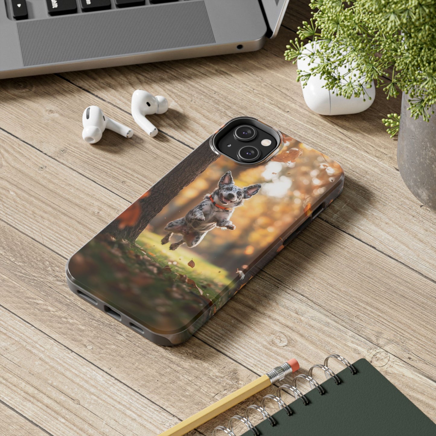 Energetic Blue Heeler Forest Pup Phone Case – Durable Outdoor-Inspired Design