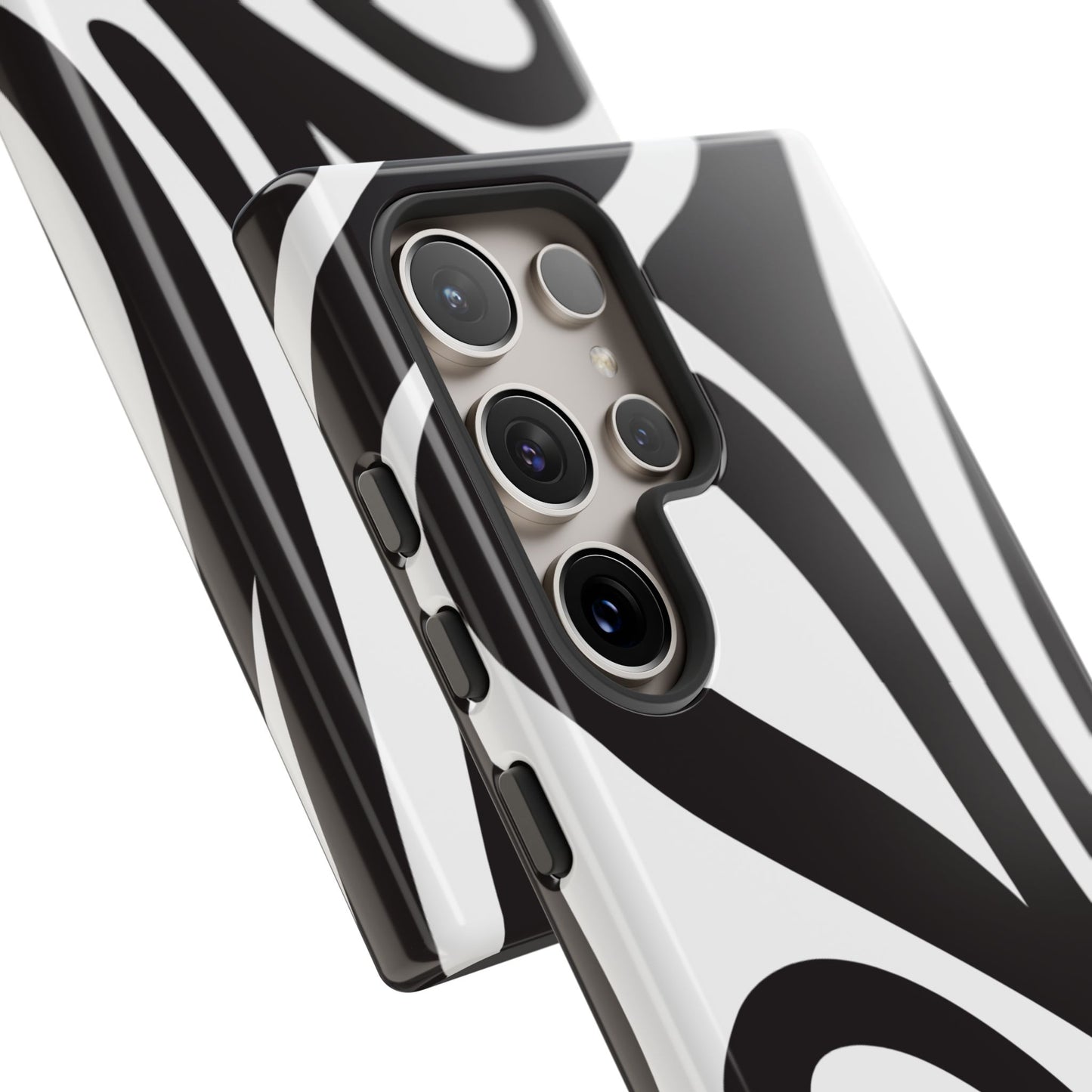 Modern Black and White Abstract Tough Samsung Galaxy Case – Bold Graphic Pattern with Dual-Layer Protection