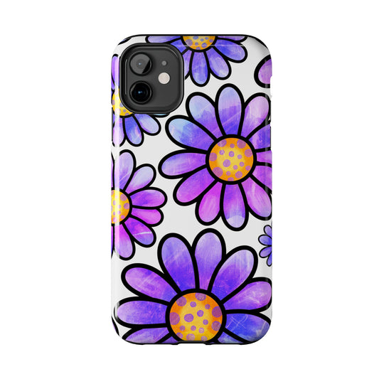 Purple Daisy Delight iPhone Case – Slim Profile, Glossy Finish