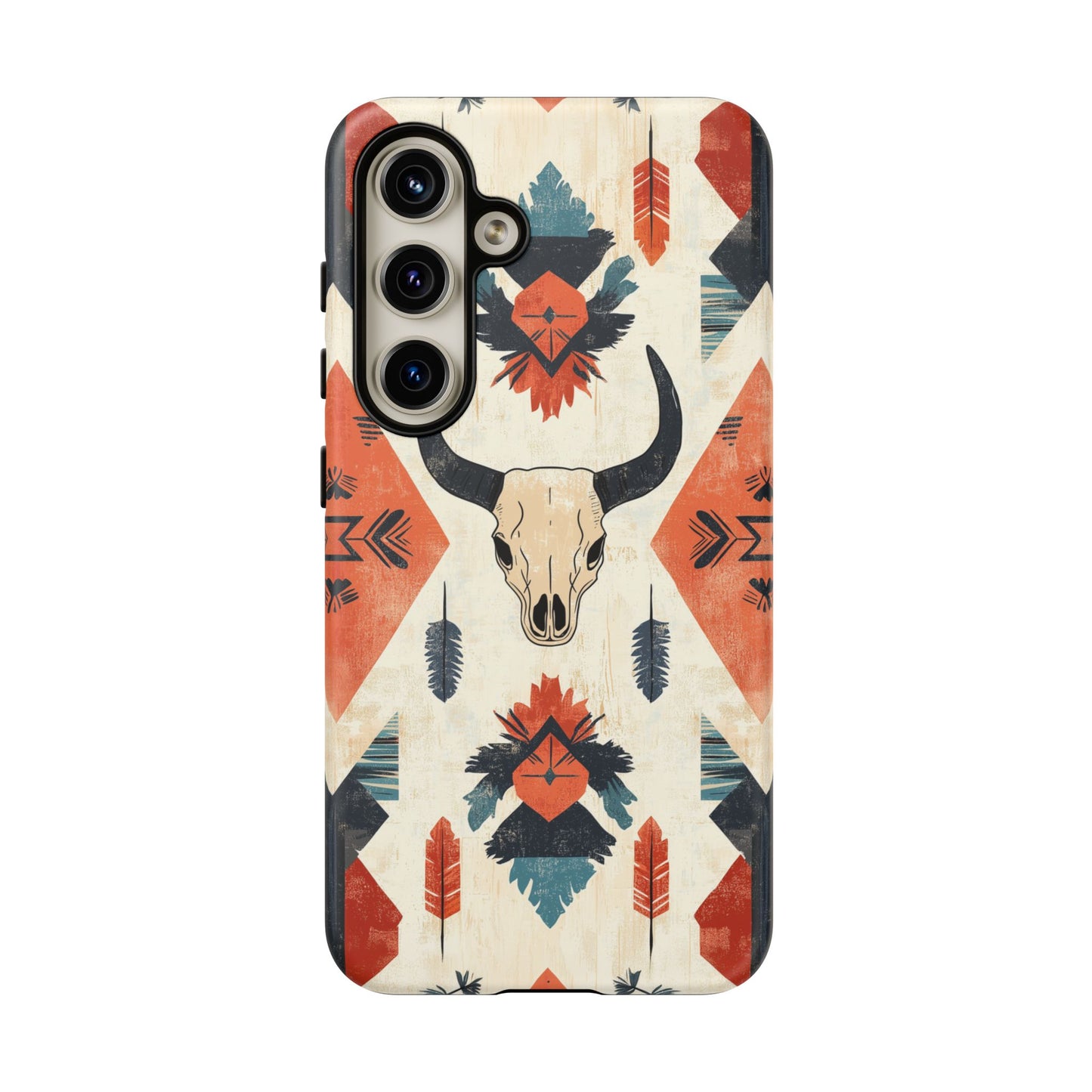 Southwestern Boho Skull Tough Samsung Galaxy Case – Durable Matte Finish, Dual-Layer Protection