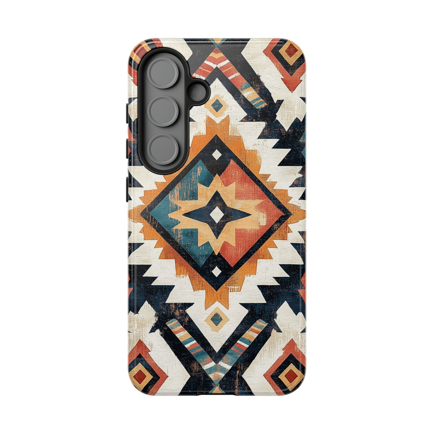 Vintage Southwestern Diamond Tough Samsung Galaxy Case – Rustic Tribal Design, Dual-Layer Protection