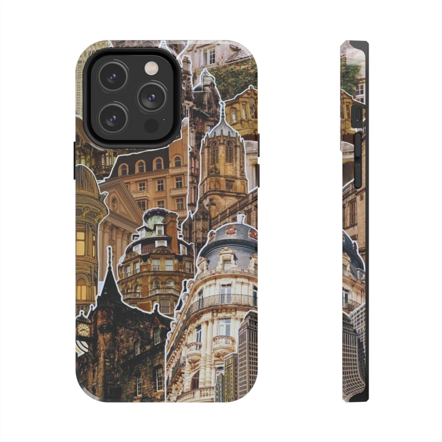 Vintage Architectural Collage iPhone Case – Tough Dual - Layer Protection with Matte Finish - BOGO Cases