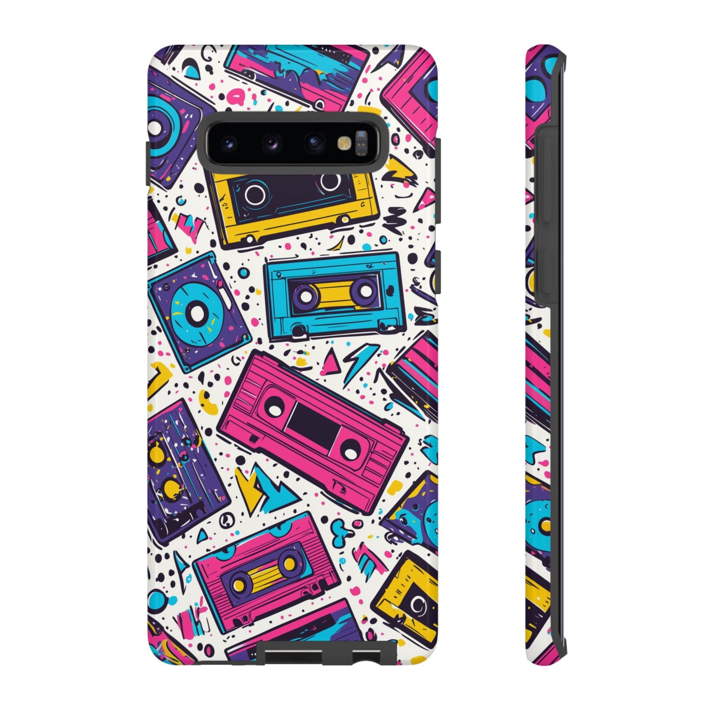 Retro Cassette Vibes Tough Samsung Galaxy  Case – Bold 80s Tape Design, Shockproof Protection