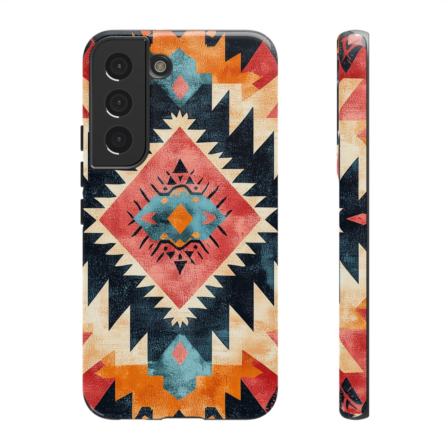 Bold Aztec Pattern Tough Samsung Galaxy Case – Vibrant Geometric Design, Dual-Layer Protection