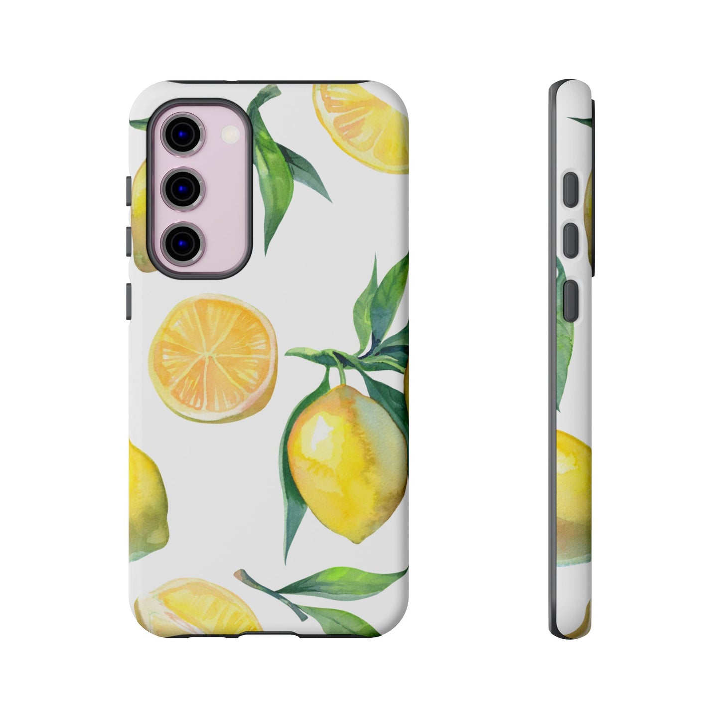 Lemon Grove Watercolor Tough Samsung Galaxy  Case – Fresh Citrus Design, Dual-Layer Protection
