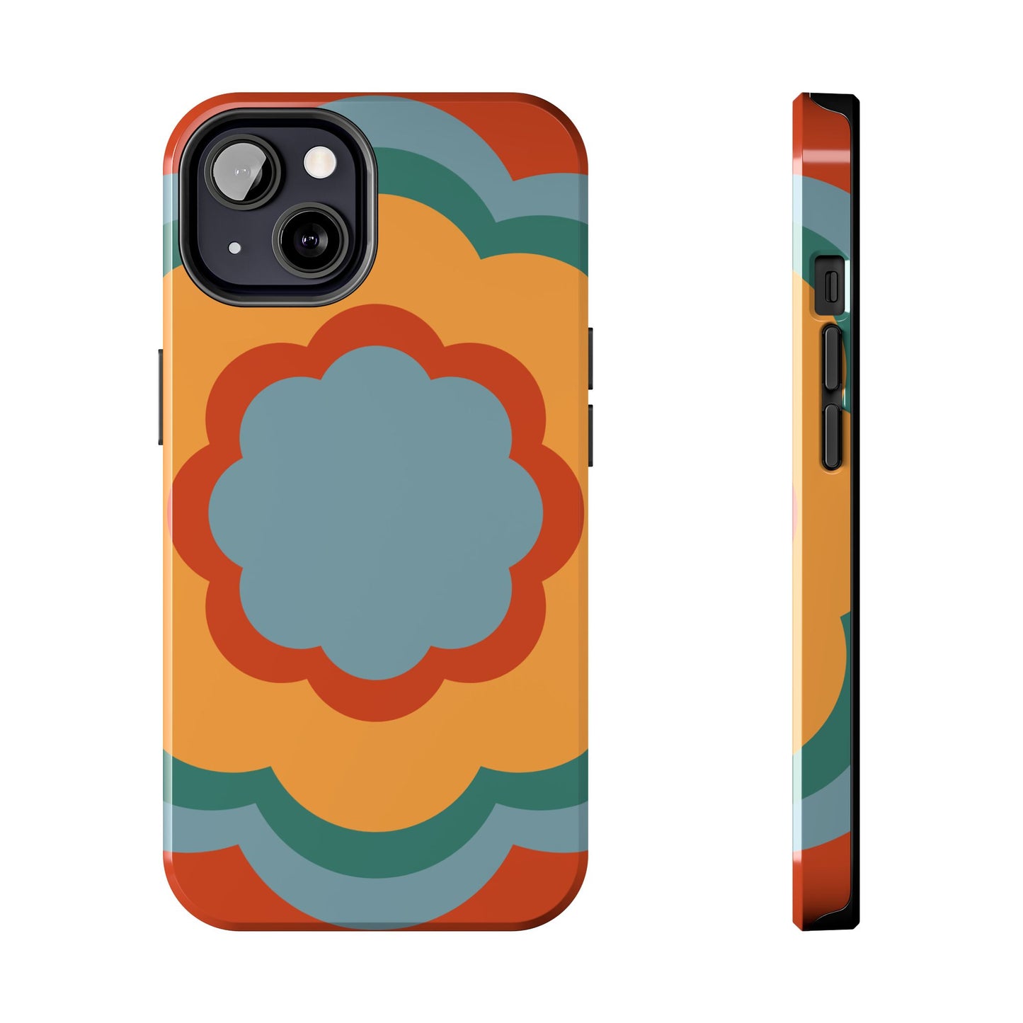 Retro Flower Power iPhone Case – Bold 70s-Inspired Design with Dual-Layer Protection