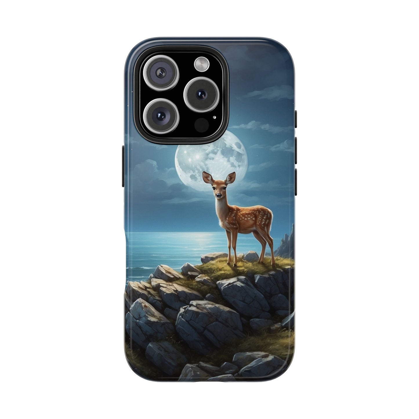 Enchanted Fawn Under the Moonlit Sky iPhone Case