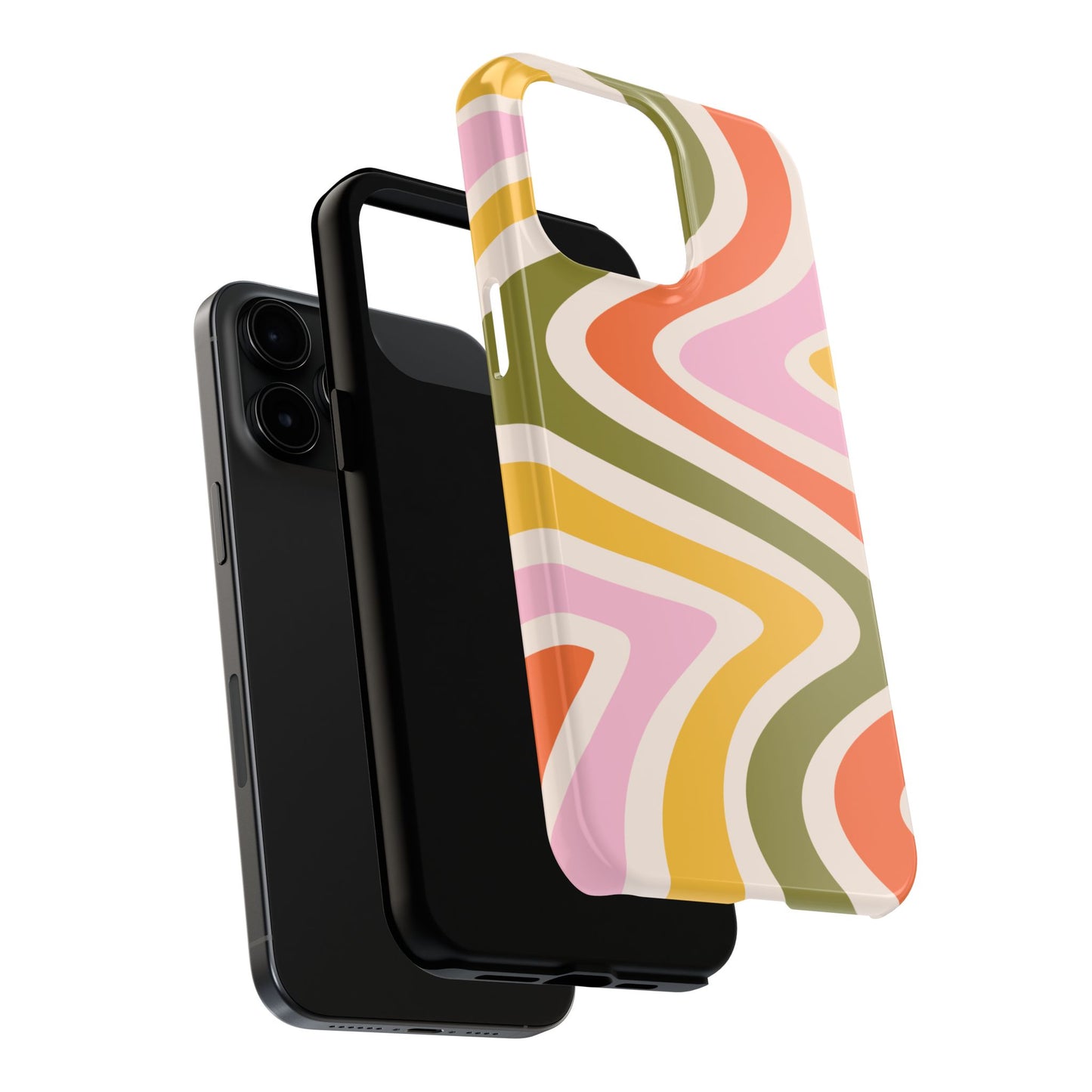 Retro Groove iPhone Case – 70s-Inspired Design with Dual-Layer Protection