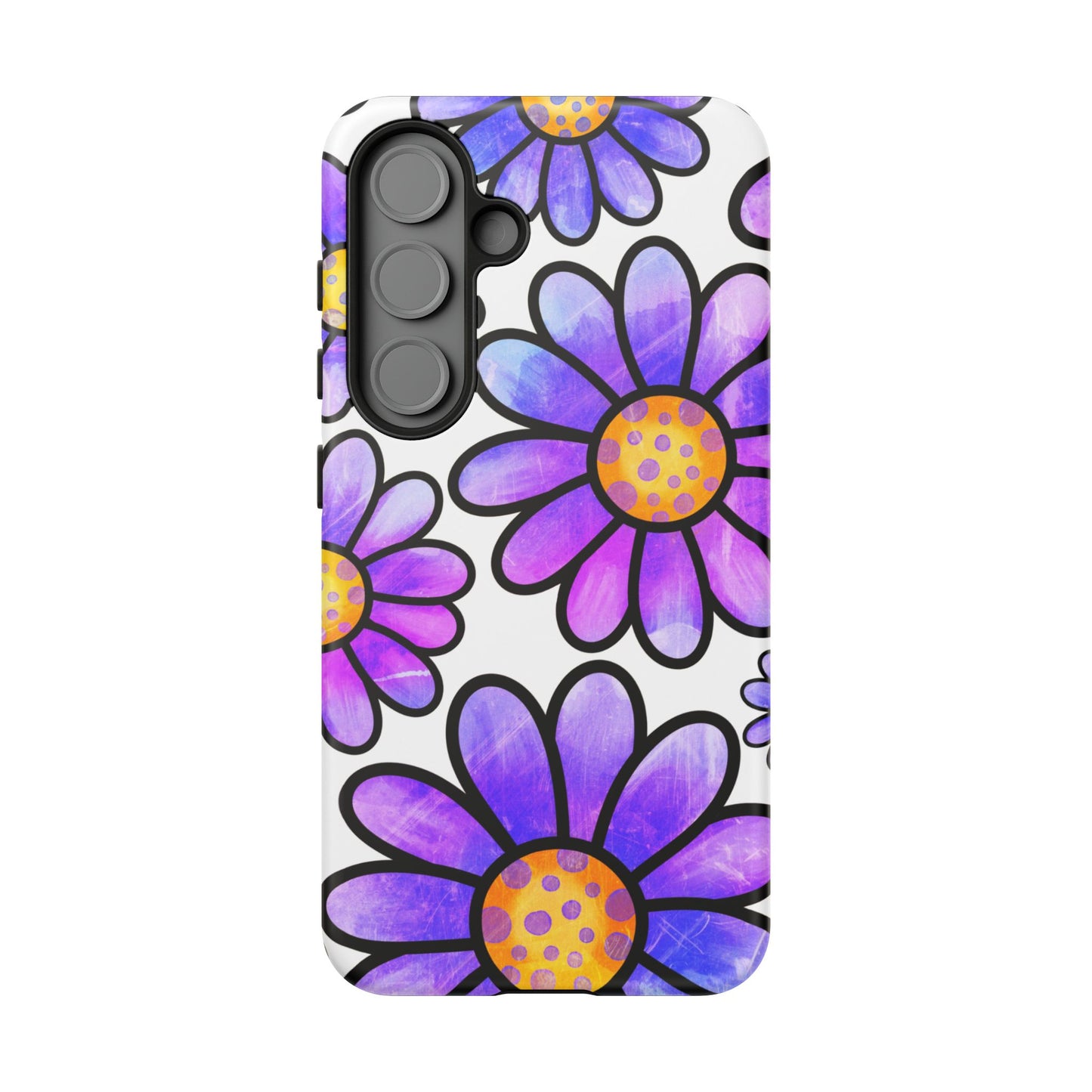 Purple Daisy Delight Samsung Galaxy Case – Slim Profile, Glossy Finish