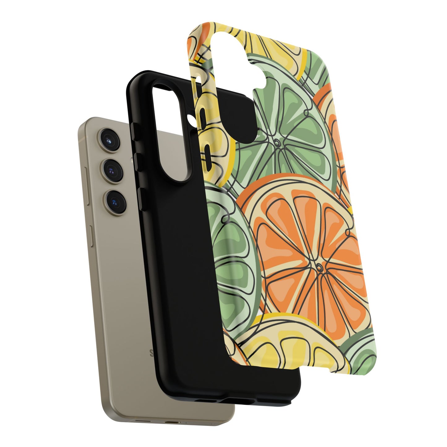Citrus Zest Tough Samsung Galaxy Case – Bold Lime, Lemon, and Orange Design, Shockproof Protection