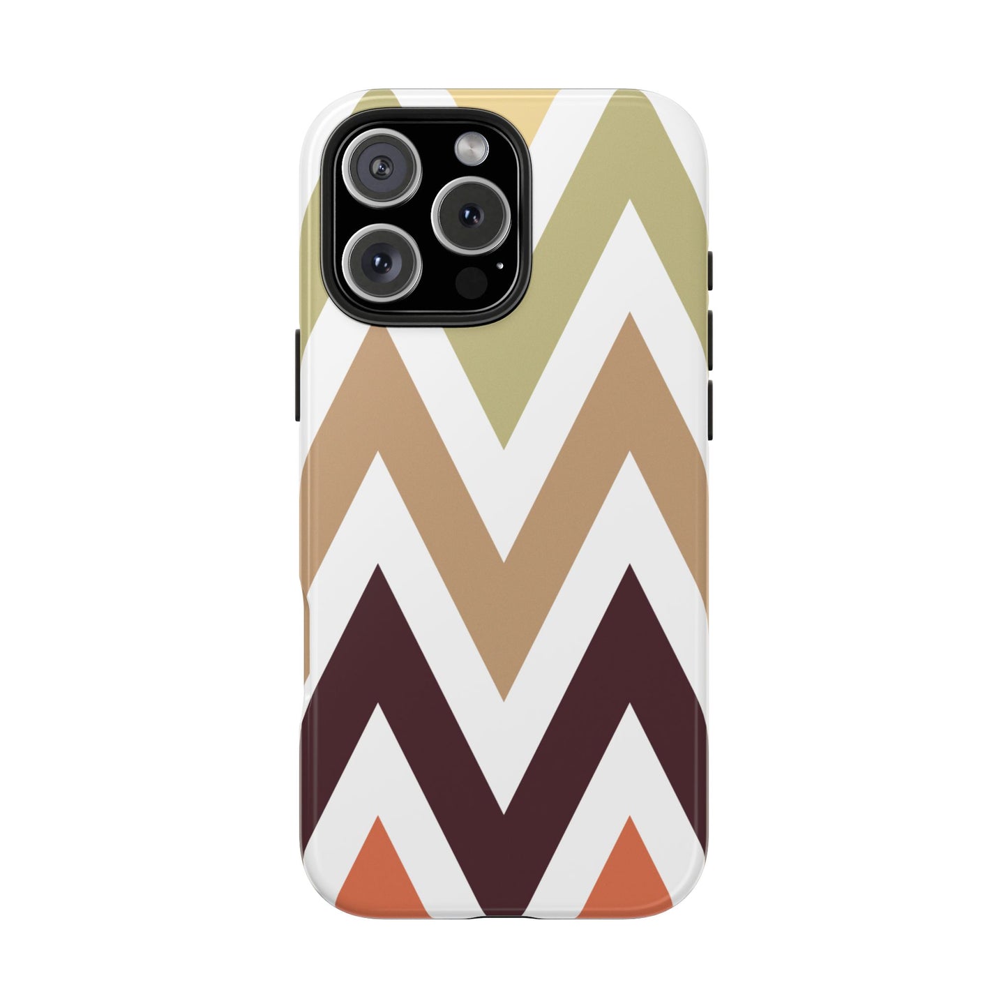 Earthy Chevron iPhone Case – Boho-Inspired Design with Dual-Layer Protection