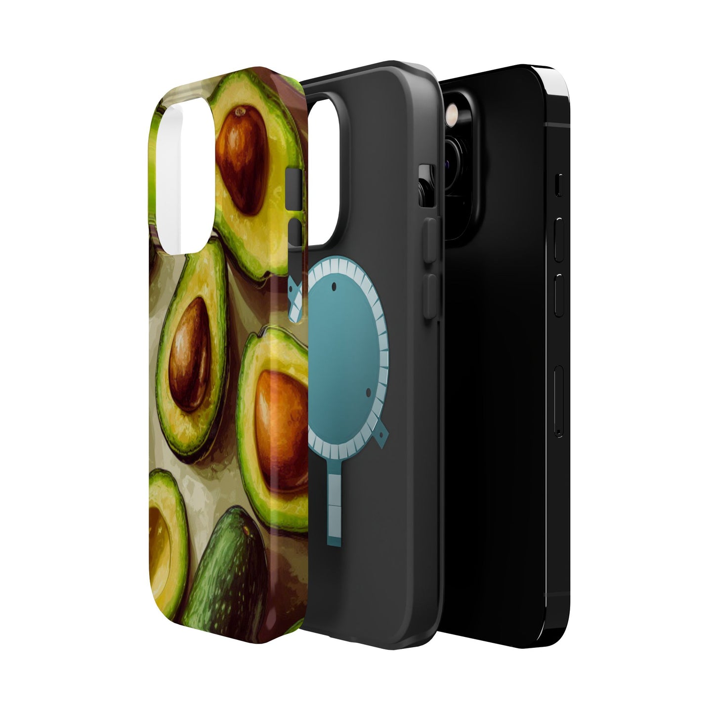 Realistic Avocado MagSafe iPhone Case – Detailed Green Fruit Design, Shockproof Protection