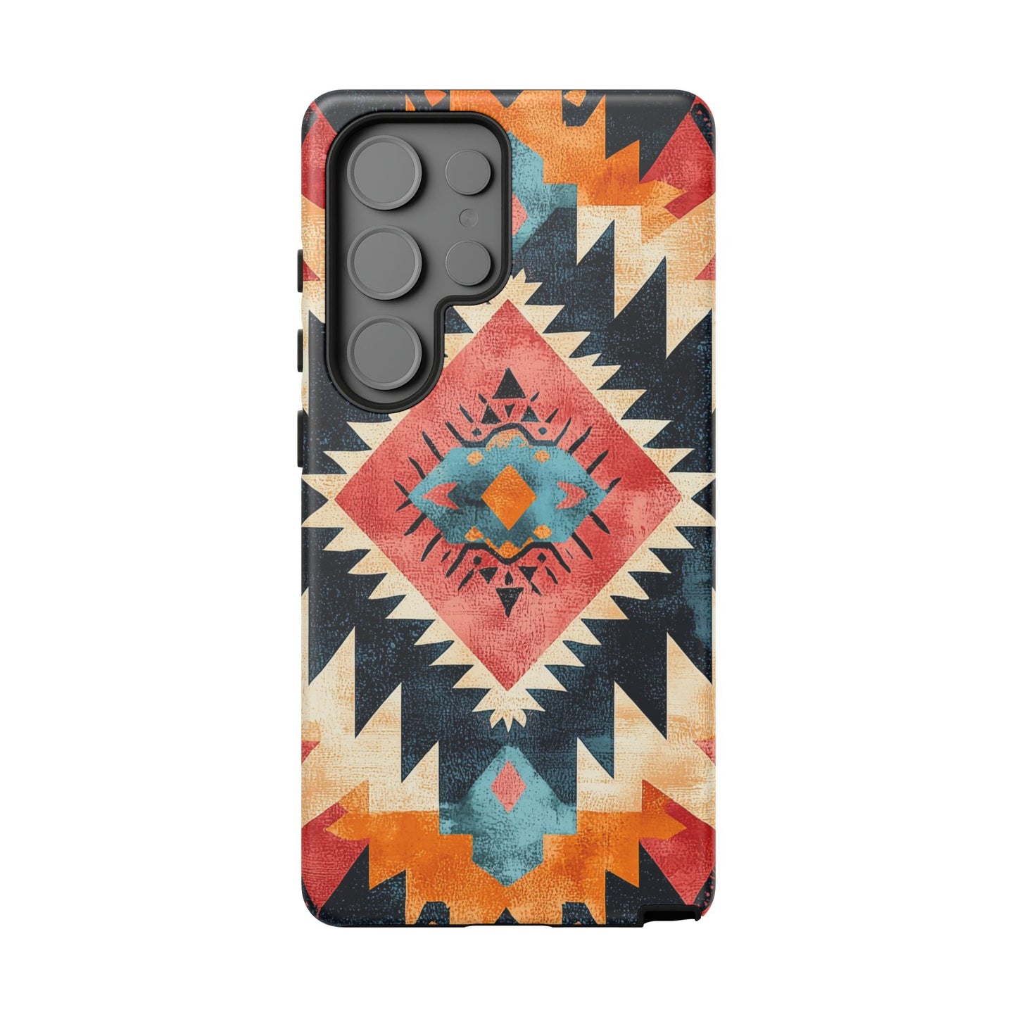 Bold Aztec Pattern Tough Samsung Galaxy Case – Vibrant Geometric Design, Dual-Layer Protection