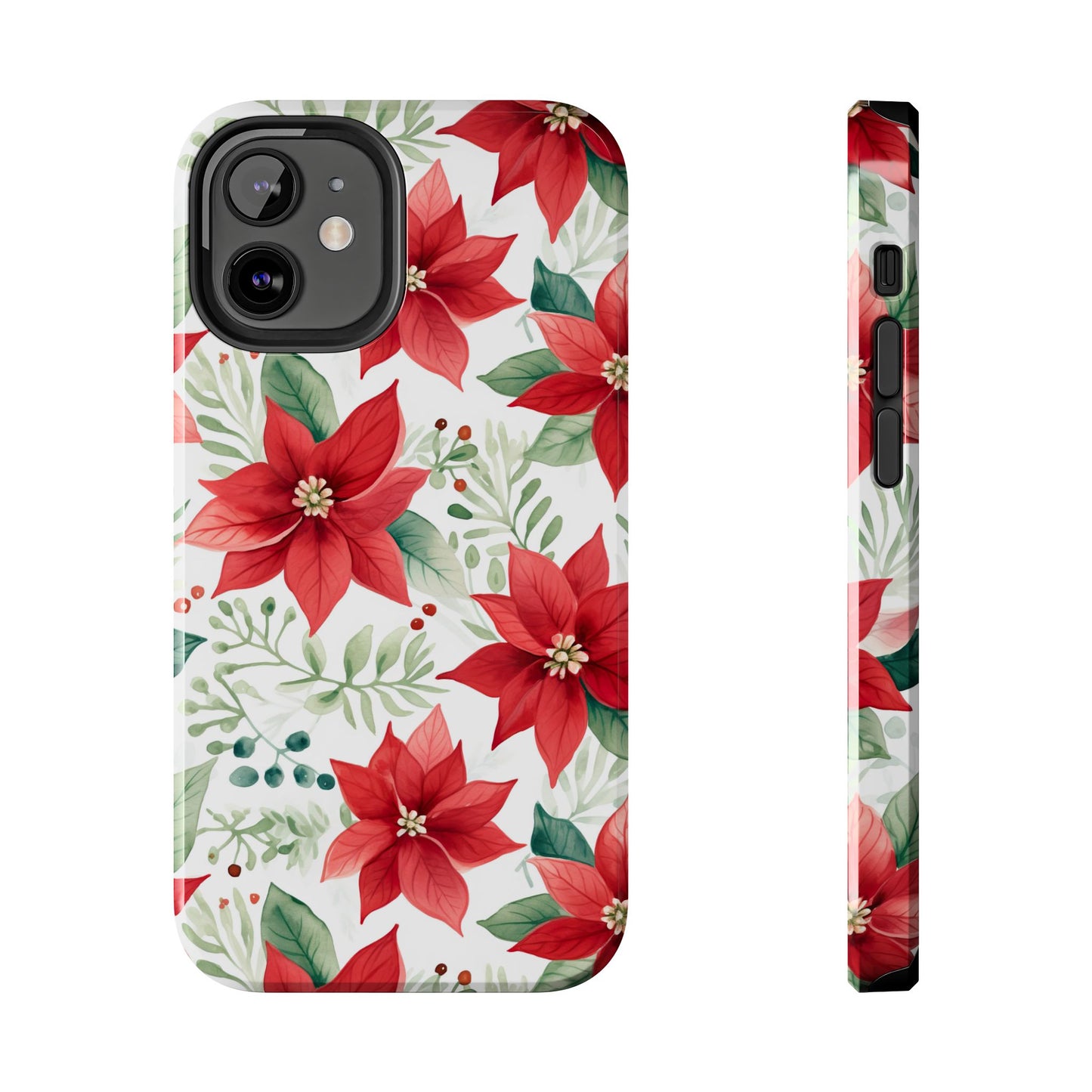 Festive Poinsettia Holiday Pattern – iPhone Series Case