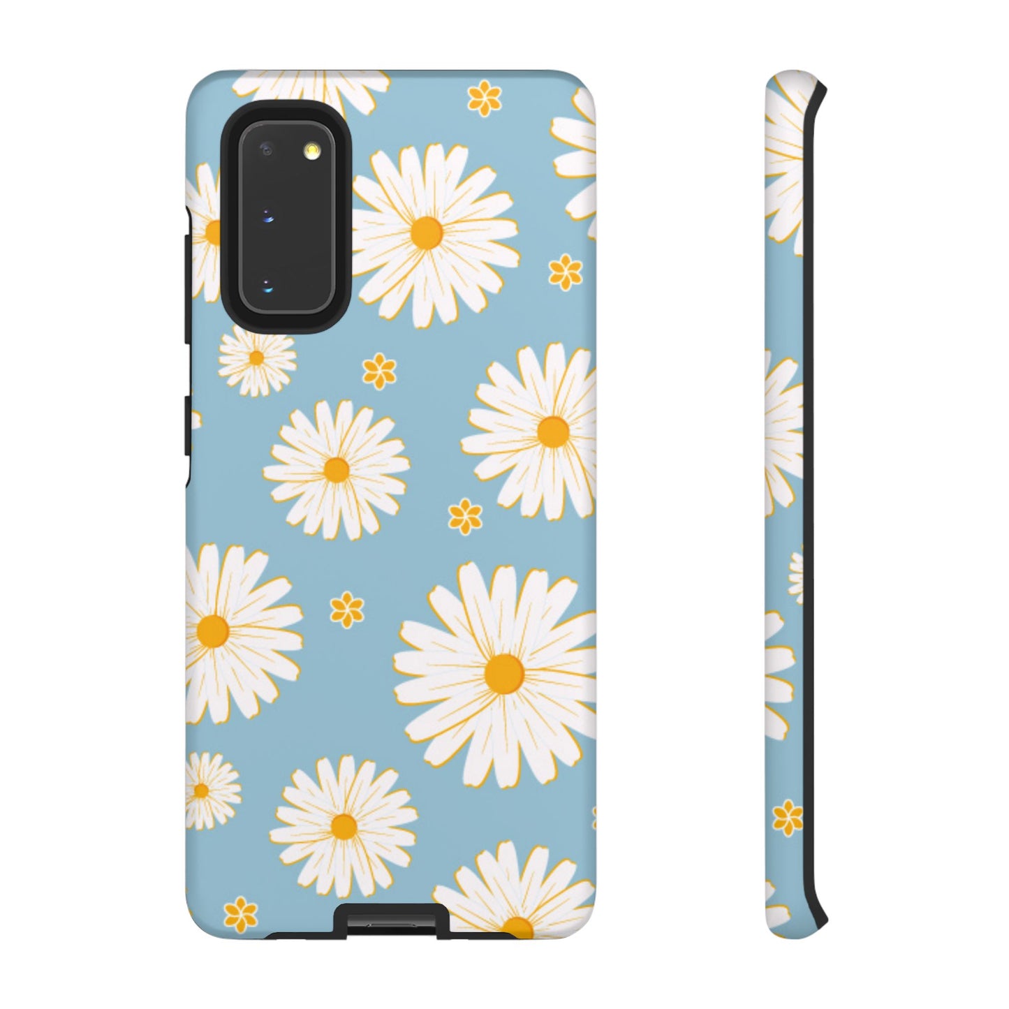 Bright Daisy Samsung Galaxy Case – Light Blue Background, Shockproof and Slim Design